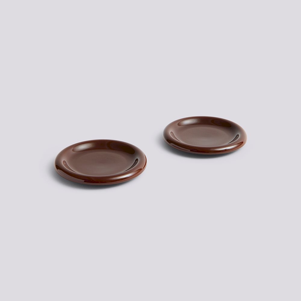 HAY Ontijtbord Barro Burgundy 18x18 cm - 2 stuks