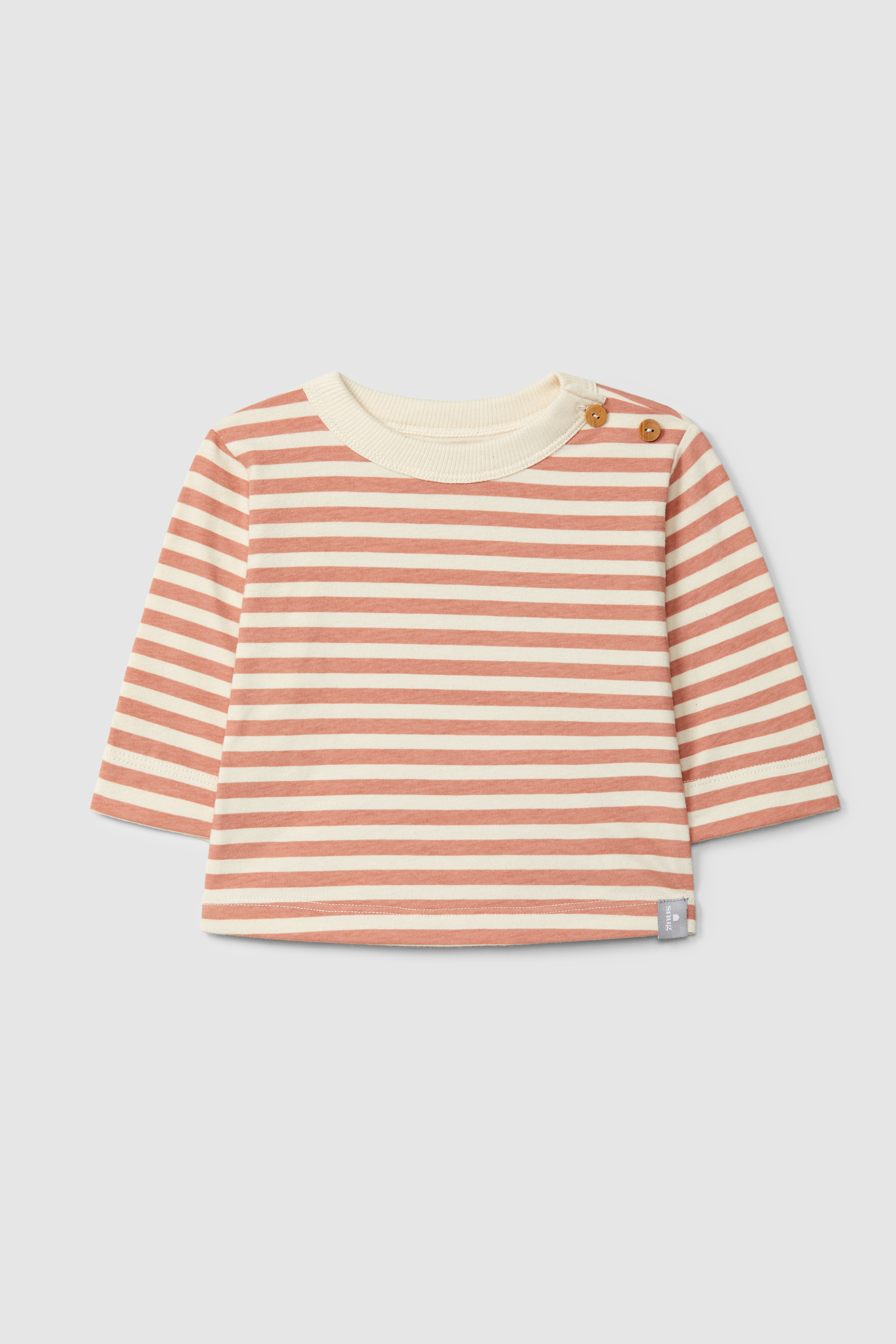 Snug Baby T-shirt Lm Gestreept Dark Pink