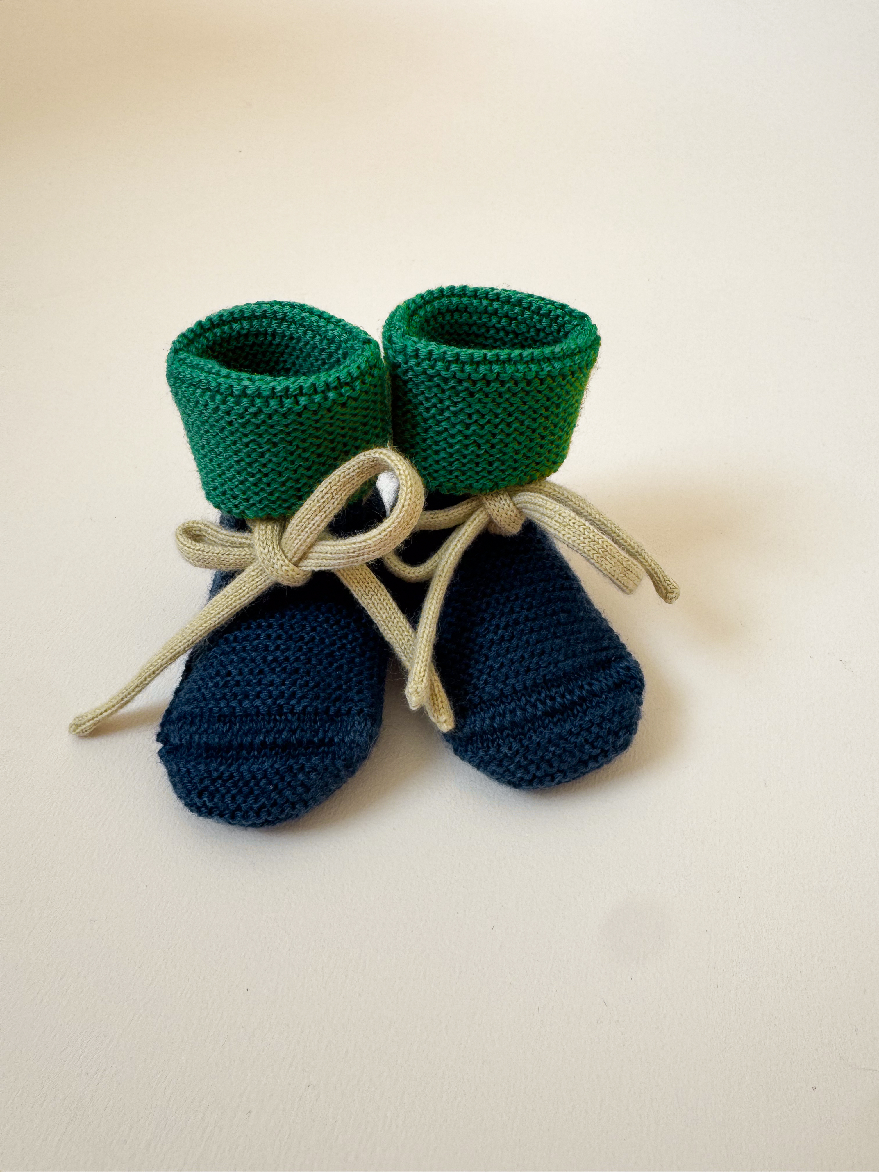 Hvid Booties Cotton Blue-Grass - 9-15 maand