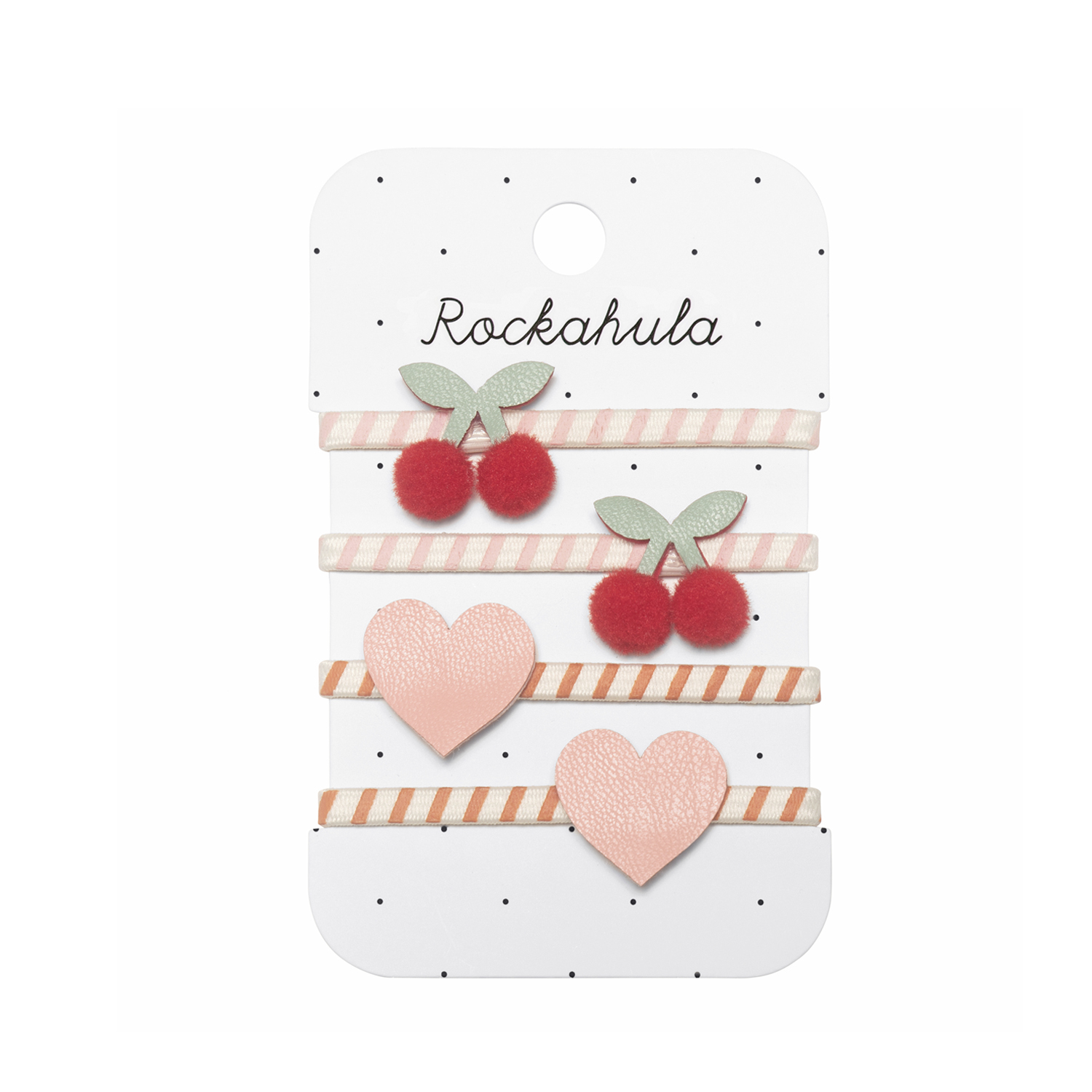 Rockahula Haarelastiek Stripy Cherry 4 stuks