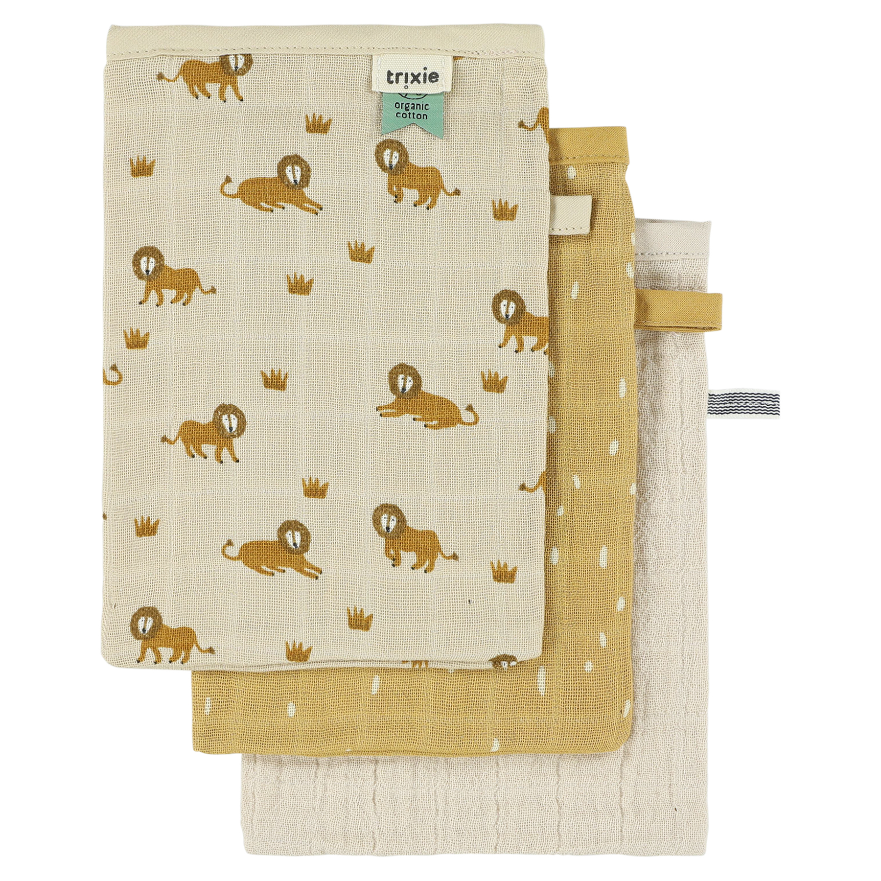 Trixie Washandje Tetra Lively Lion mix Geel - 3 stuks