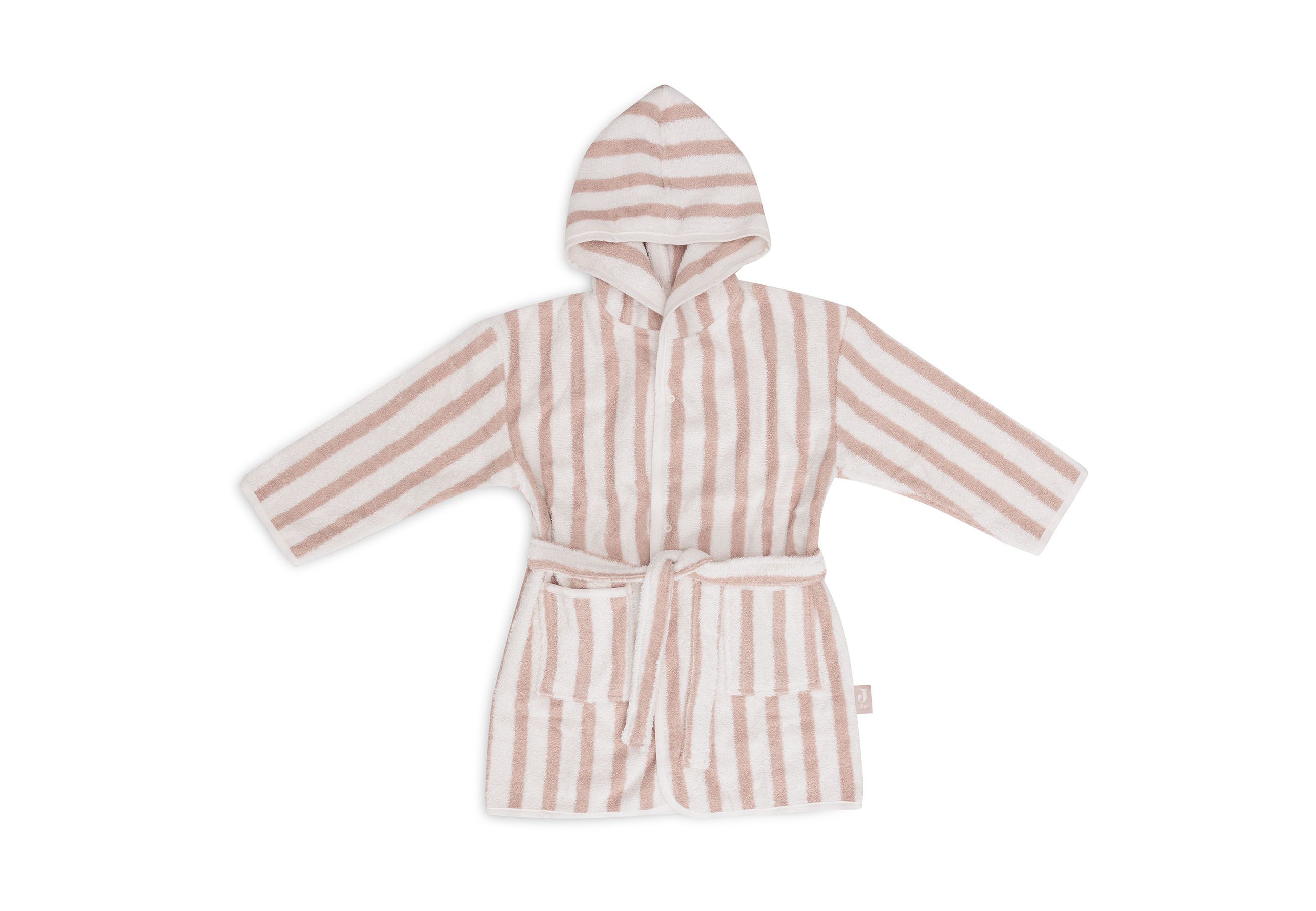 Jollein Badjas Badstof Stripe Terry-Wild Rose 1-2 jaar