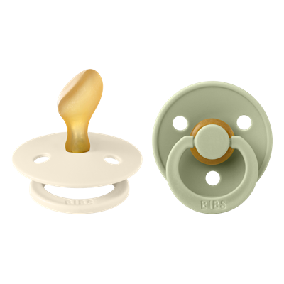 Bibs Fopspeen Latex Anatomisch Ivory-Sage 6-18 maand - 2 stuks