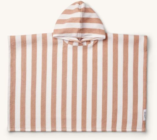 Liewood / Paco poncho / stripes white tuscany rose