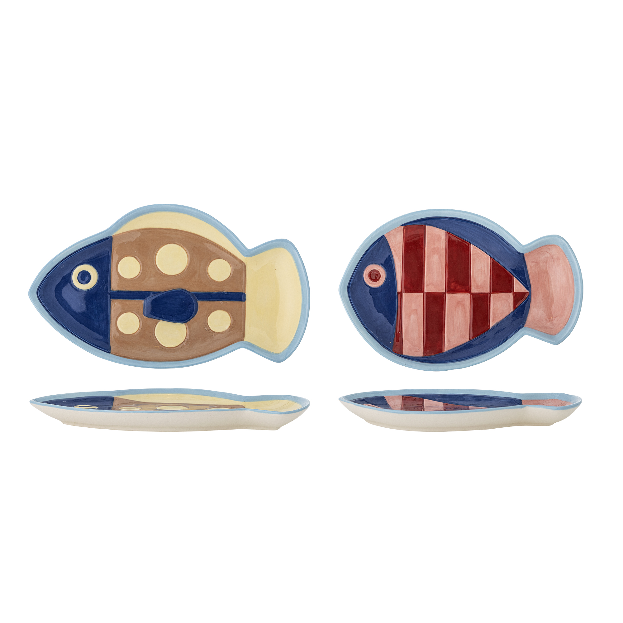 Bloomingville Bord Willy Fish Multi 20x13.5 - 23x13.5 cm - 2 stuks