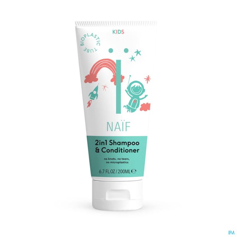 Naif Kids Shampoo 2-in-1  200 ml Kindershampoo en Conditioner - Mild