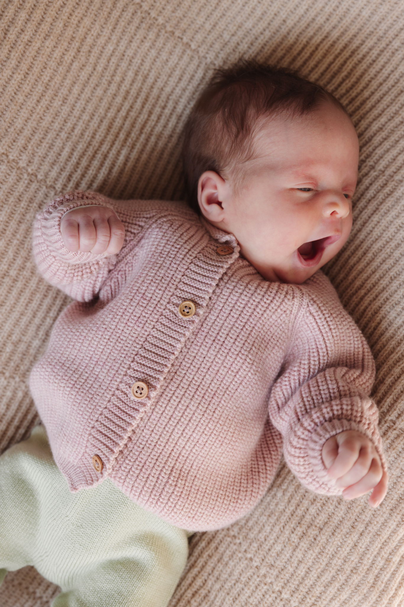 Hvid Baby Cardigan Inga Powder