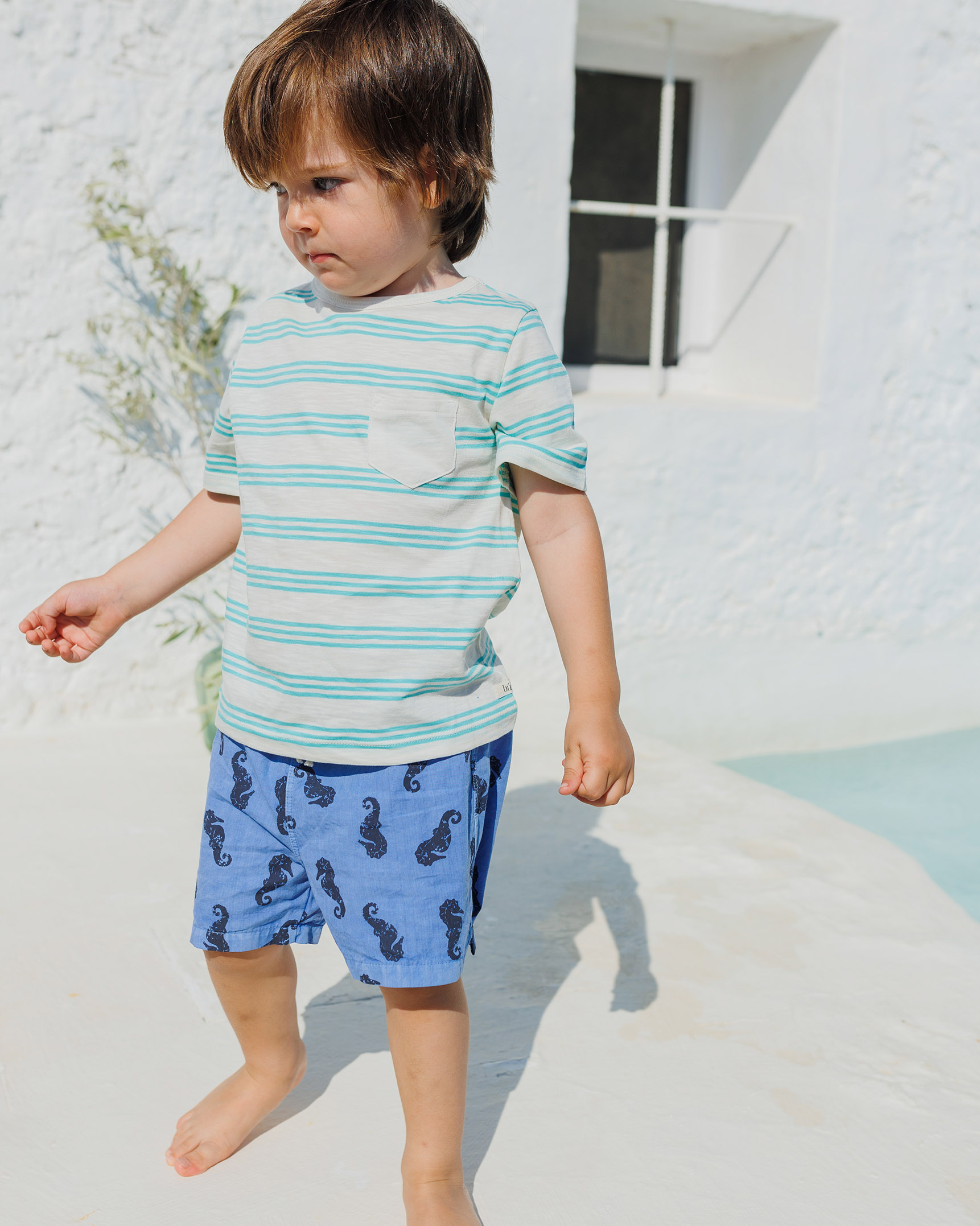 BUHO / kids / seahorse swimsuit / blue surf