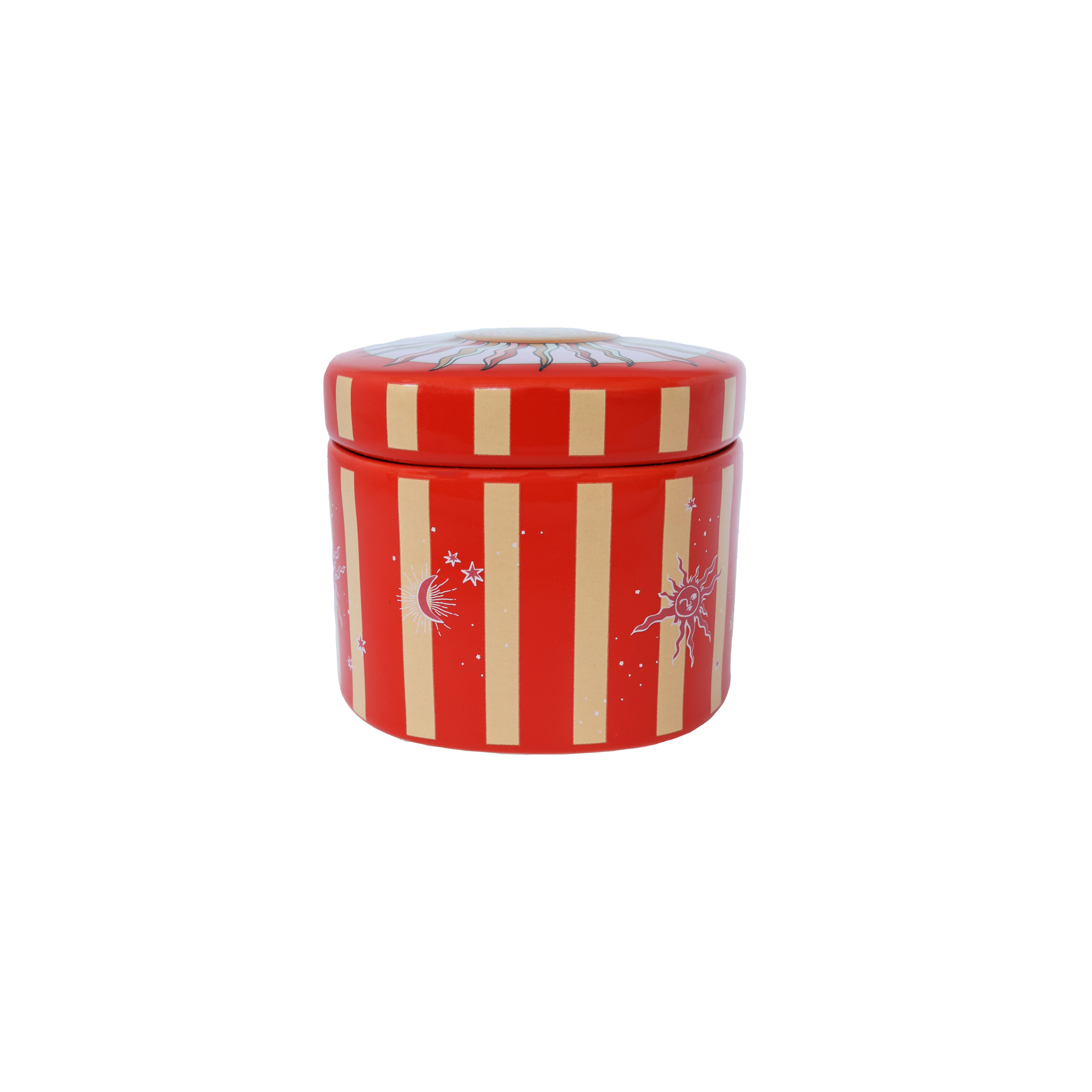 ATLITW Voorraadpot Sunny Escape Stripes and Sun 8x6.5 cm - Keramiek