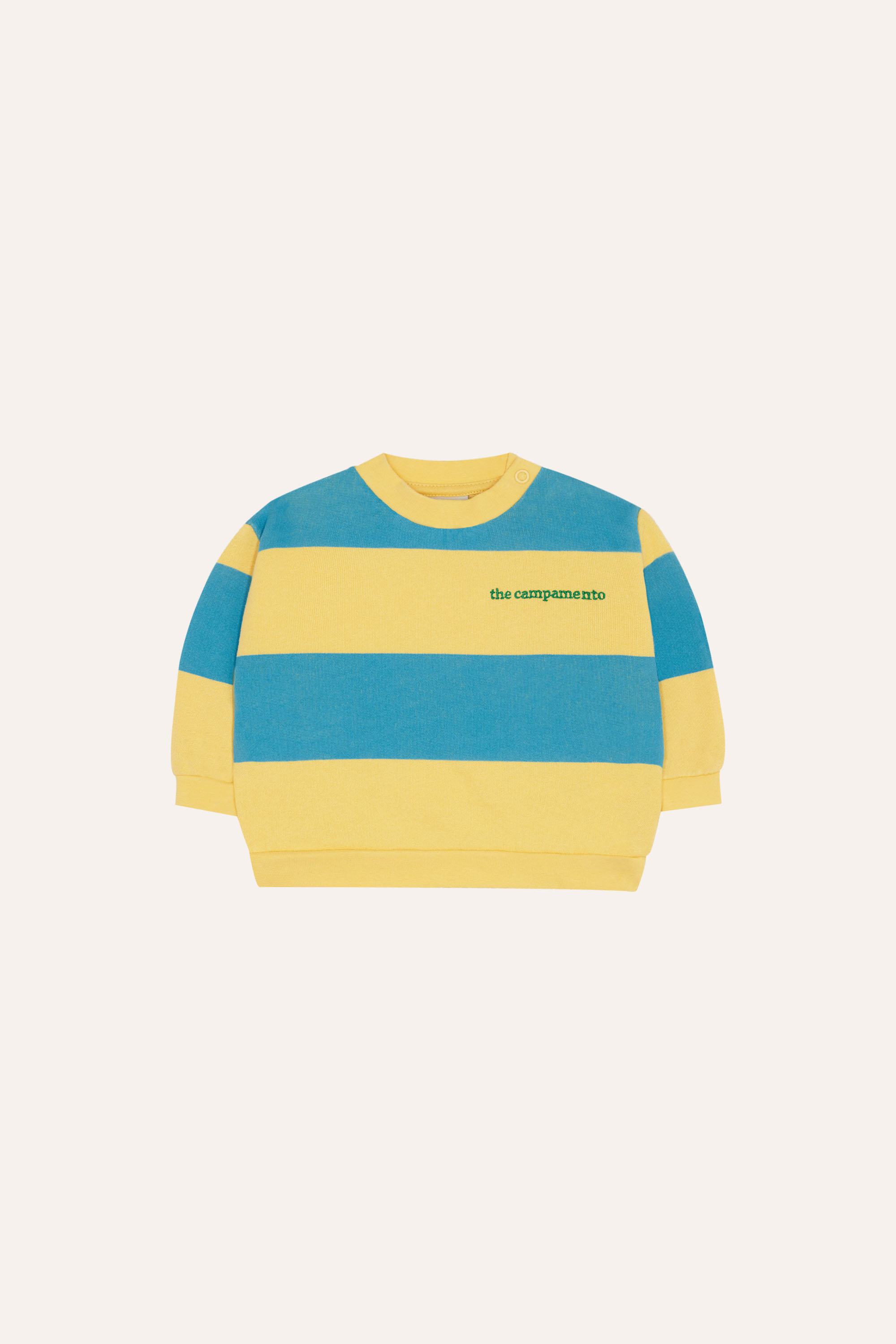 The Campamento Baby Sweater Blue Stripes Yellow