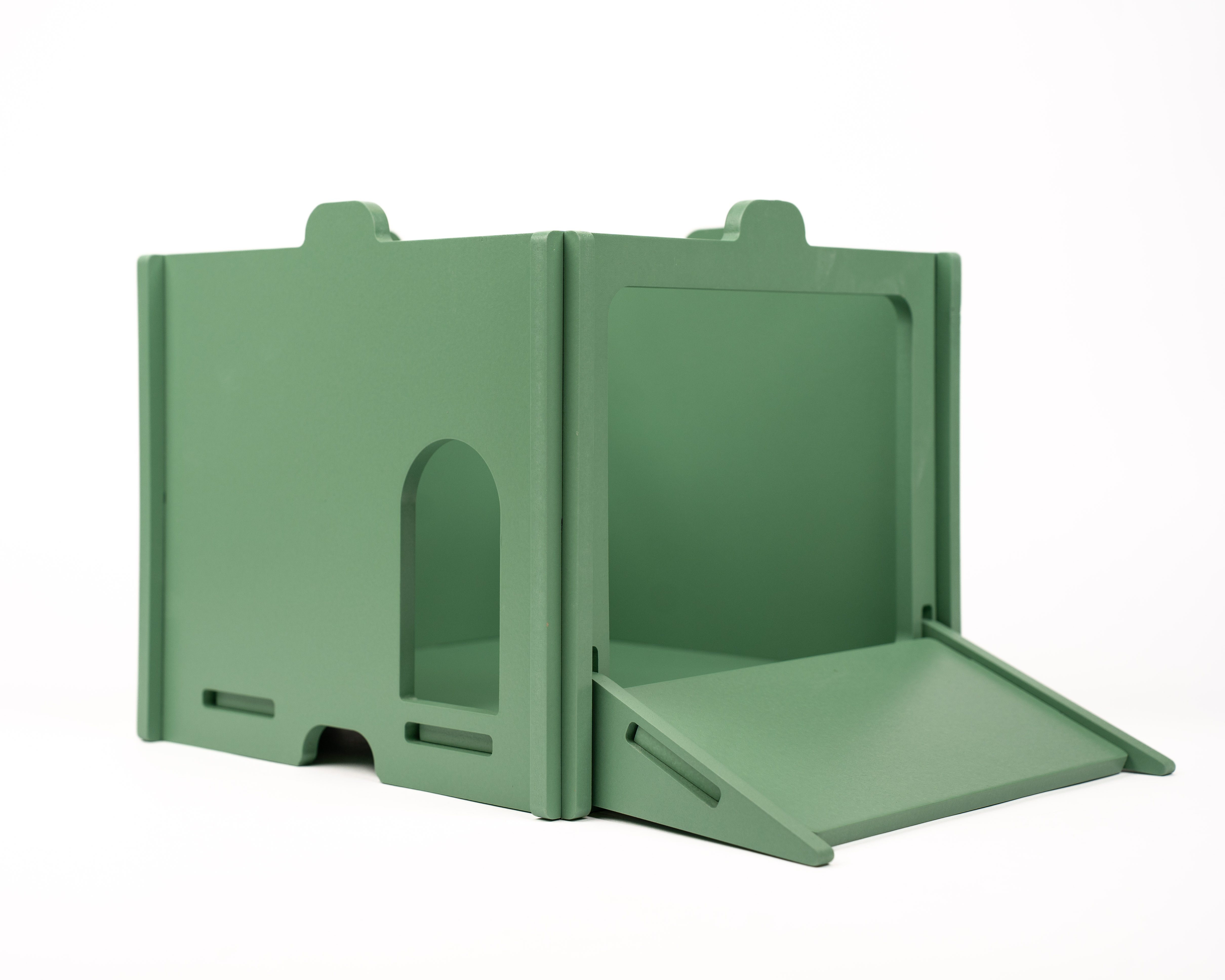 Lucu Poppenhuis Little Lofts Module Garage Groen Hout 31x31x48.5 cm