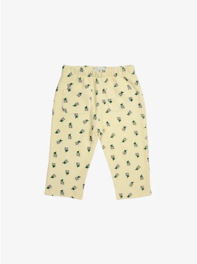 Bobo Choses / baby / straight jogging pants / flower all over / light yellow