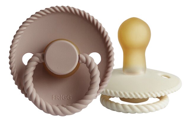Frigg Fopspeen Rope Latex Blush-Cream 0-6 maand - 2 stuks