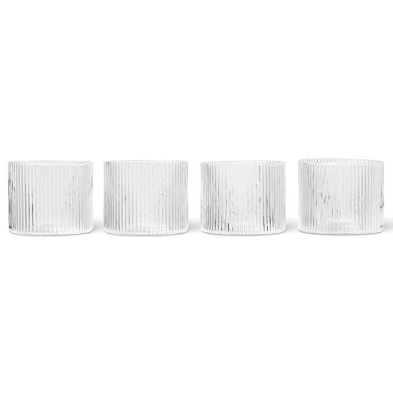 Ferm Living Glas Ripple Low - set van 4