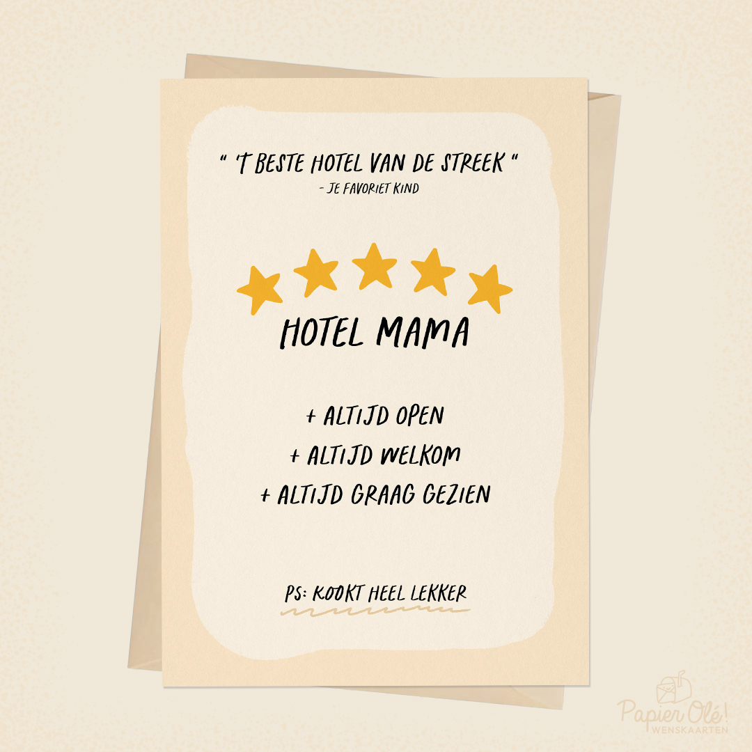 Papier Olé Wenskaart Hotel Mama
