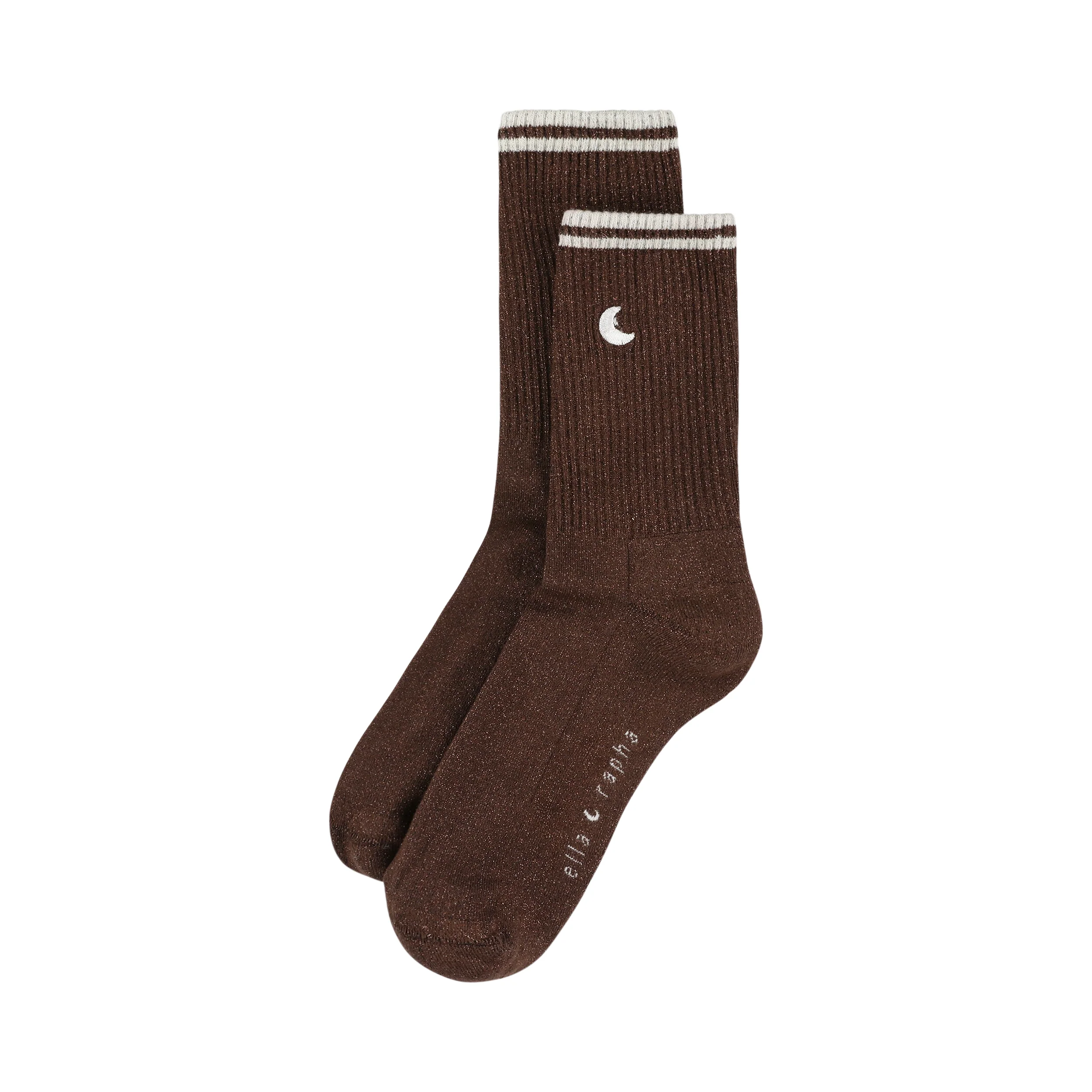 Elle and Rapha Adult Sokken Brown Moon Glitter maat 37-41