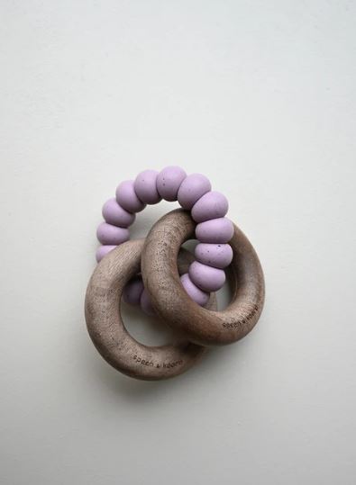 Speen en koord Bijtring en Rammelaar Robin Walnoot Mauve Shadows