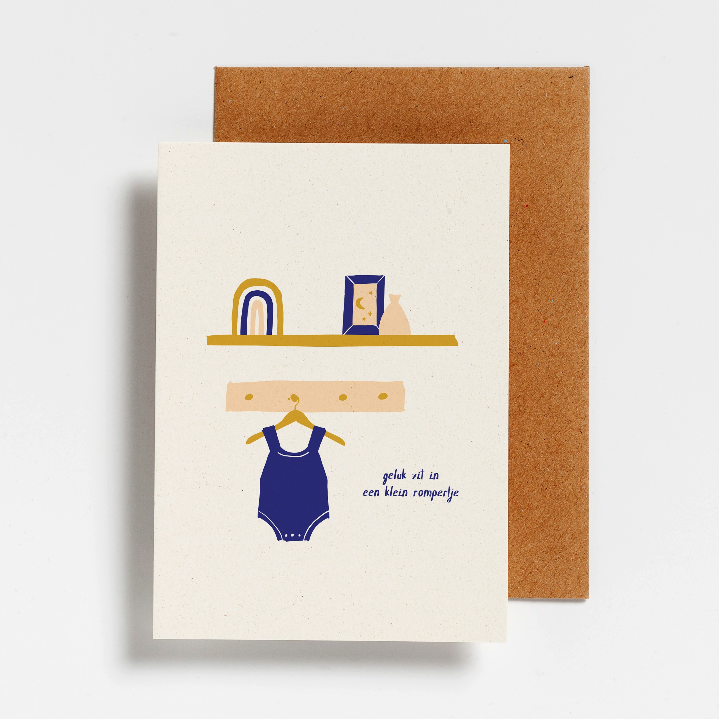Hello August Wenskaart Geluk Zit In Een Klein Rompertje