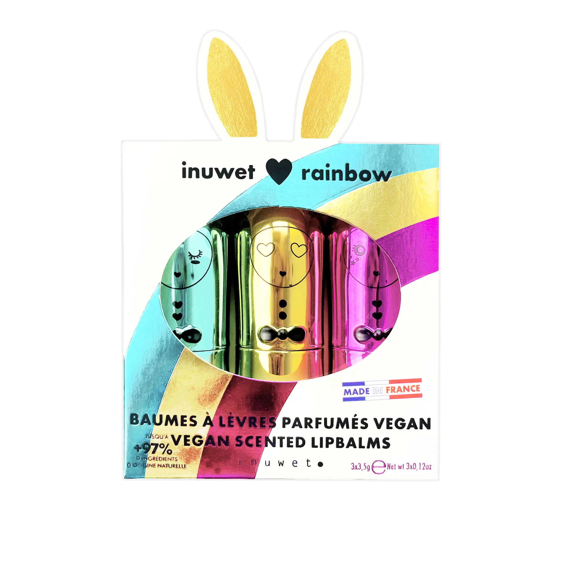 Inuwet Giftset Lippenbalsem Rainbow - 3 stuks