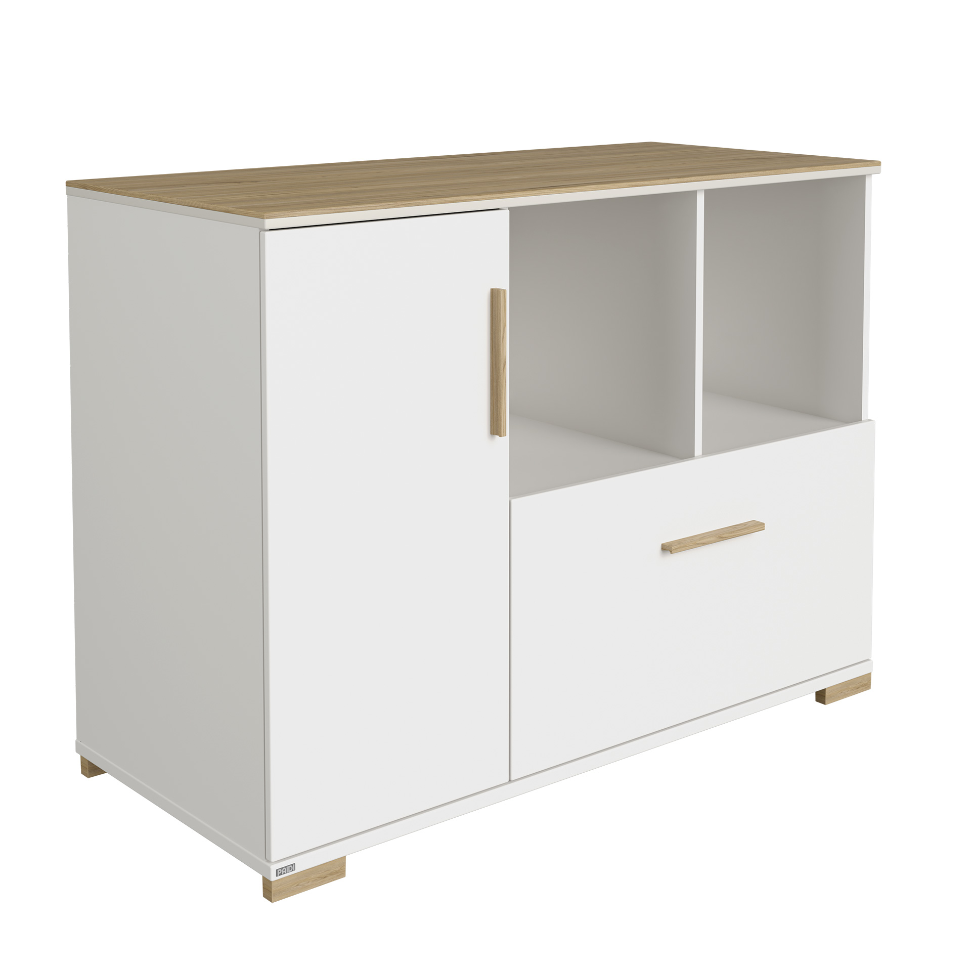 Paidi Commode Enie 1-Deur - 1 Lades - 2 Vakken open Offwhite-Oak