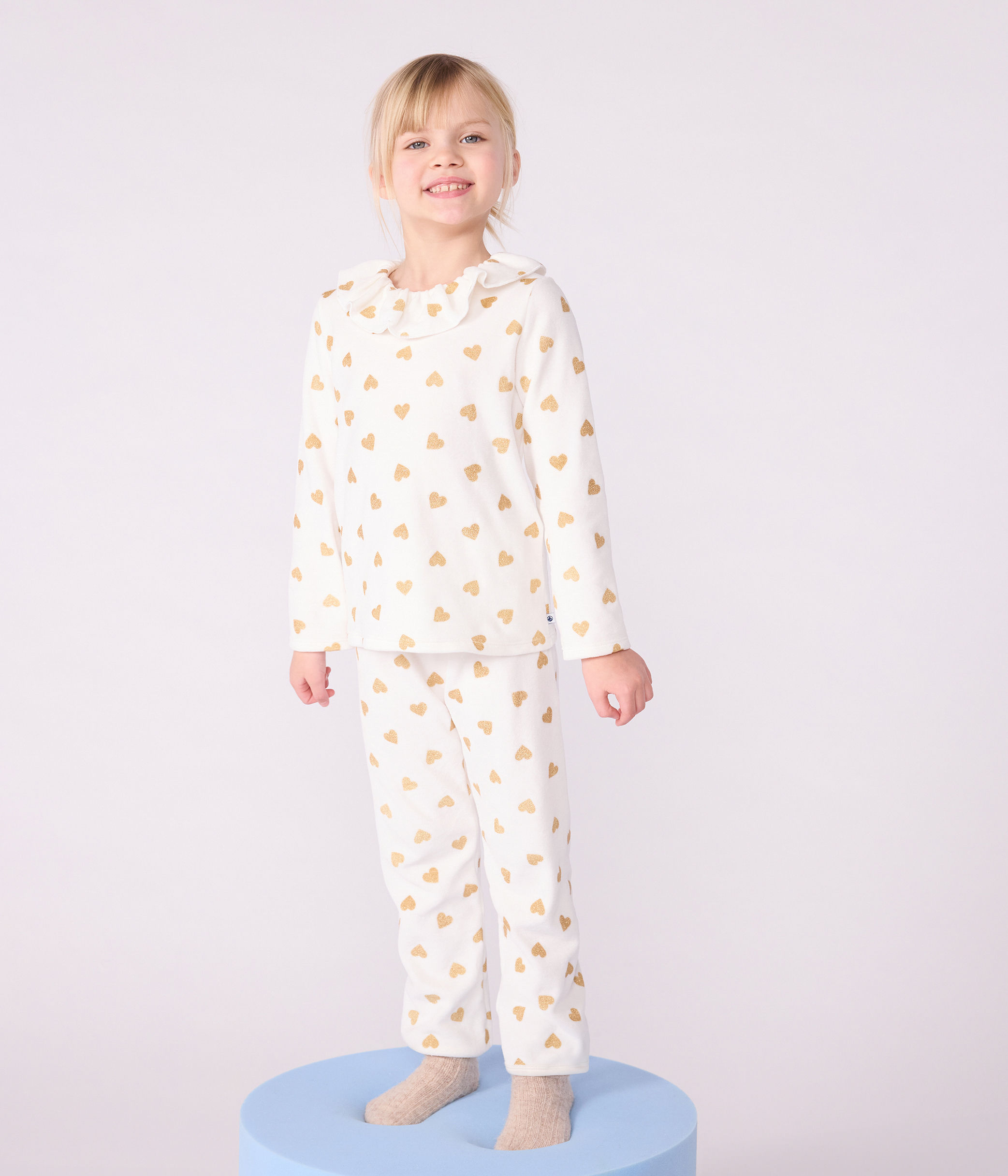 Petit Bateau Pyjama Meisjes Hartjes Milk-Dore