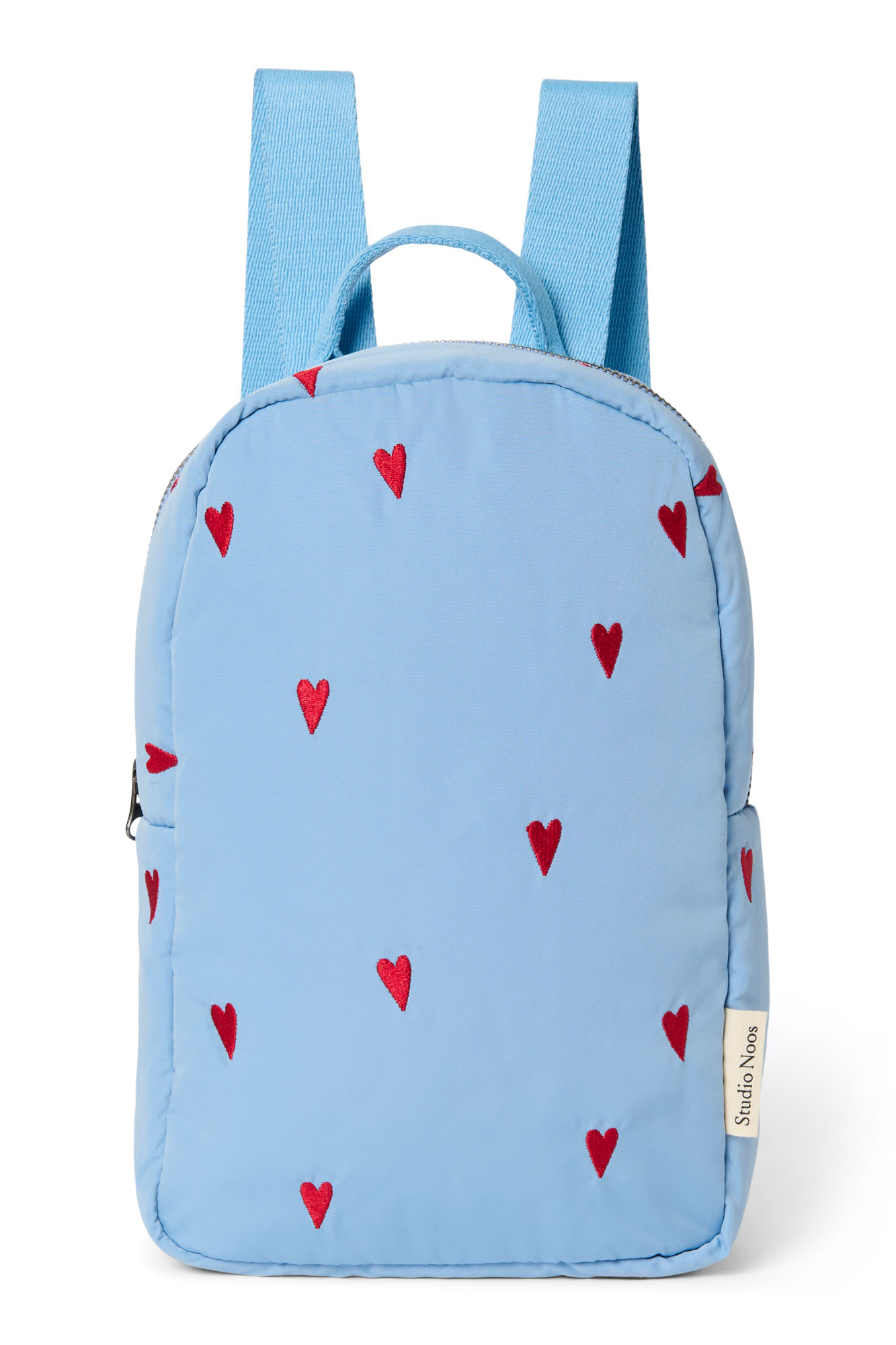 Studio Noos Rugzak Puffy Mini Light Blue Hearts 31x21x10 cm