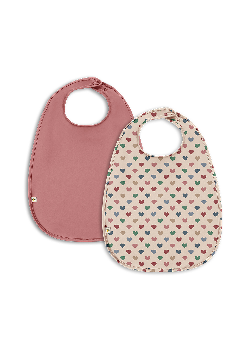 Konges Slojd Slab Coeur Coloré-Faded Rose - 2 stuks