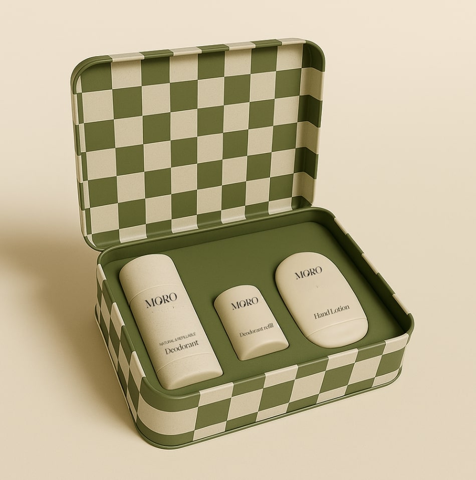 Moro Set Deodorant & Mini Handlotion Santal & Violet - Zand