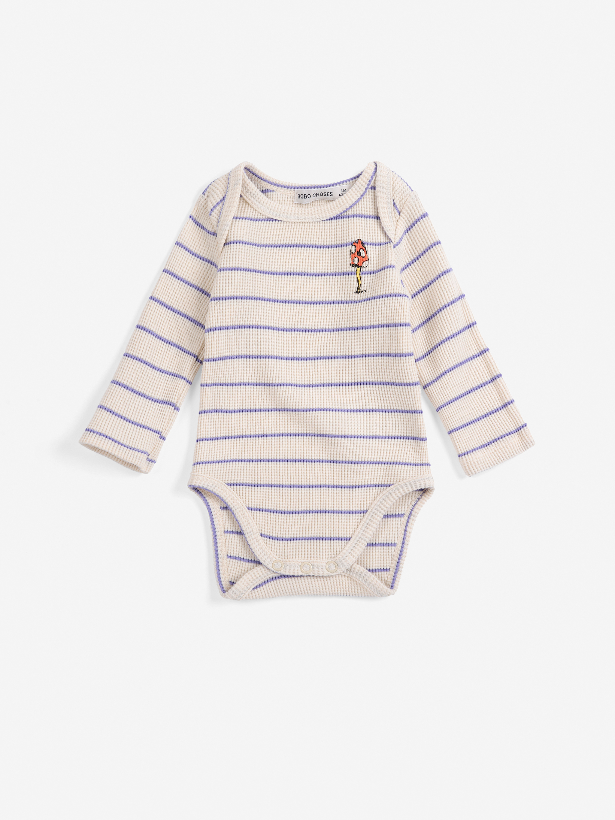 Bobo Choses Baby Body Lm Mush Monster Gestreept Paars-Wit