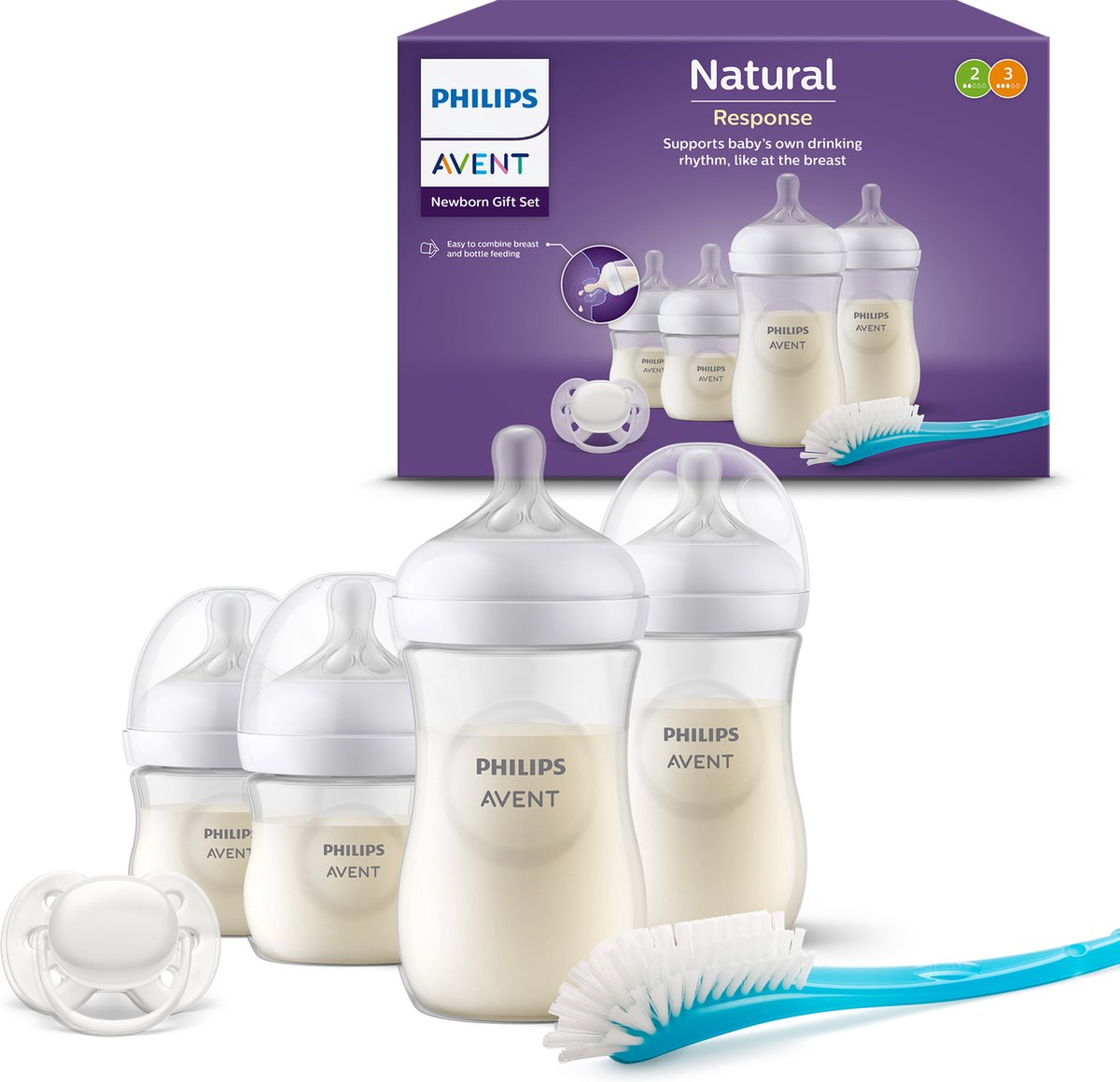 Philips Avent Starterset Natural 3.0 4x Zuigfles + Fopspeen