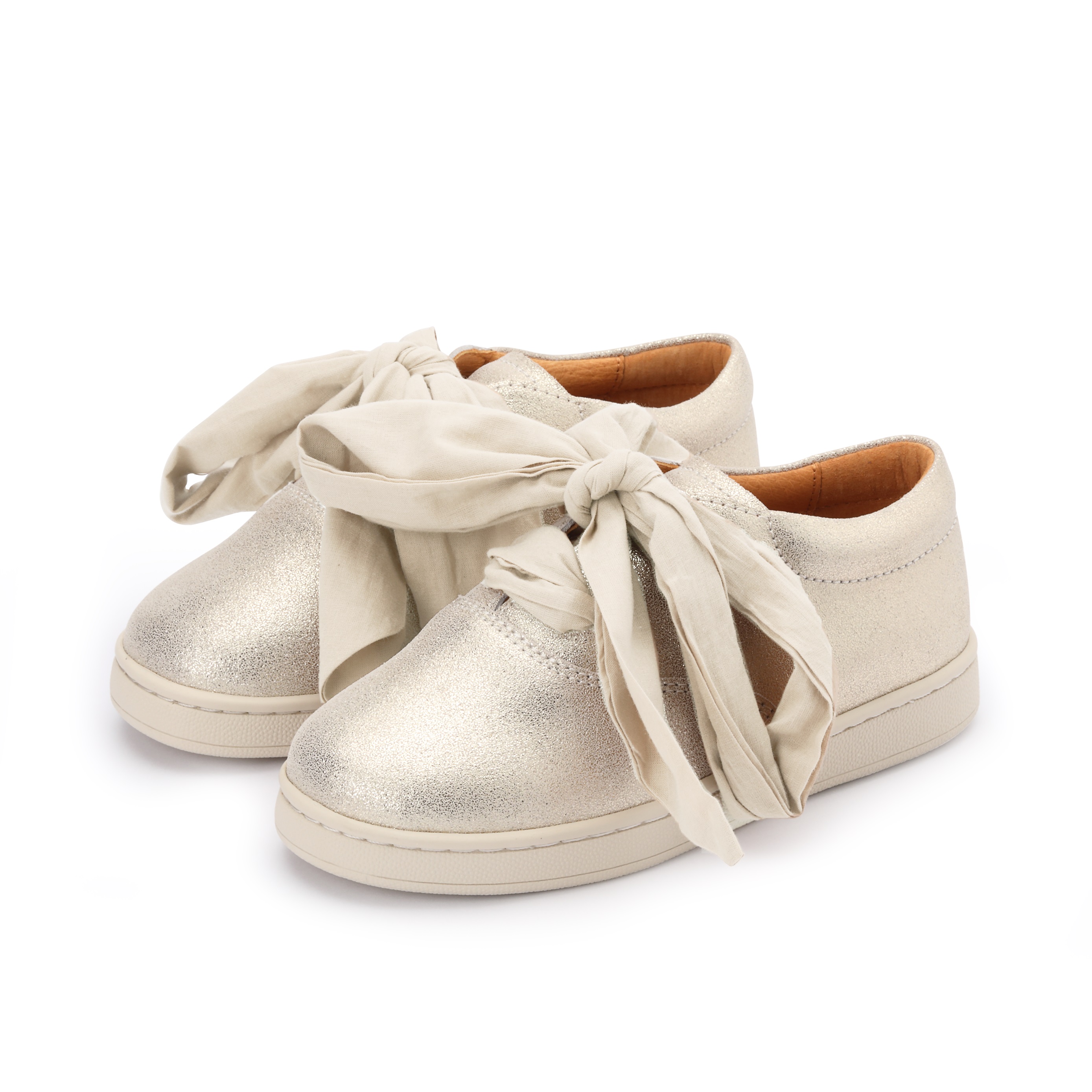 Donsje Sneaker Emilia Organza Silver Metallic Leather