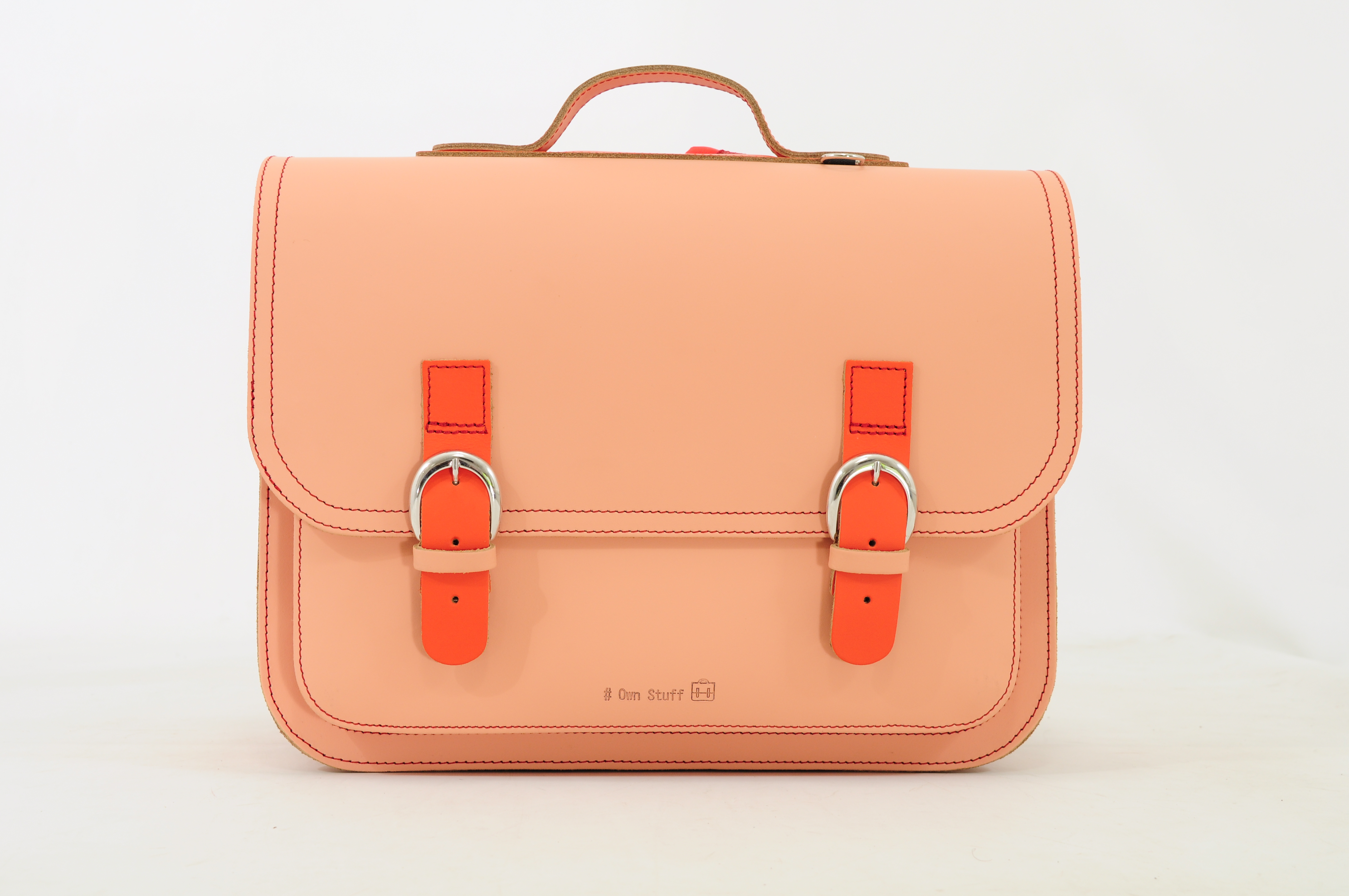 Own Stuff Boekentas Classic Bi Color Peach - Strawberry 38x17x28 cm