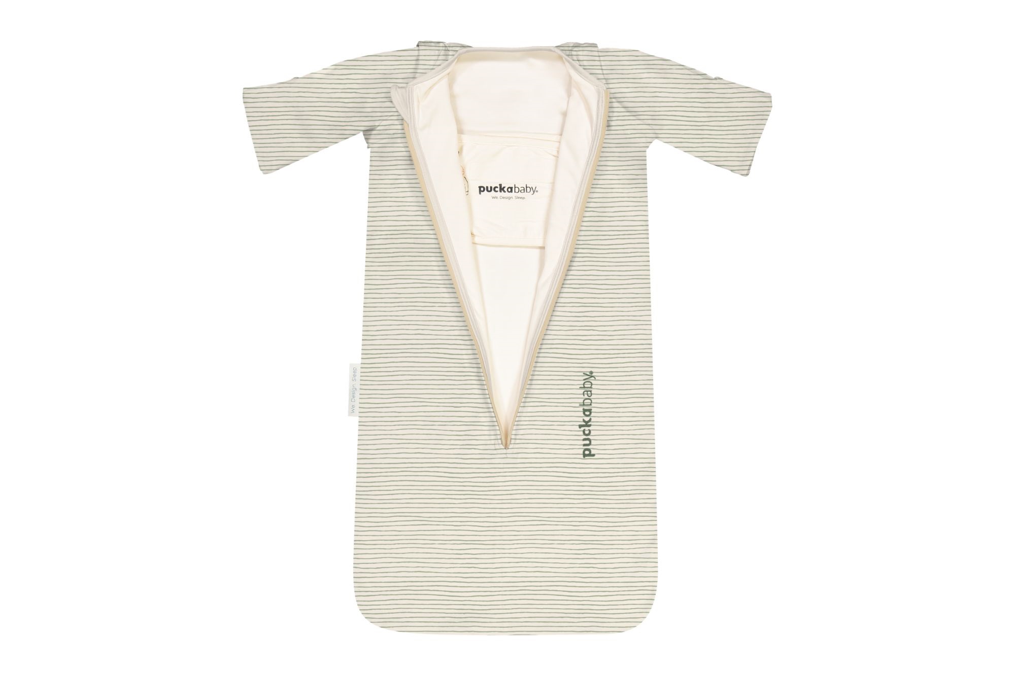 Puckababy Slaapzak The Bag Newborn Cotton Green Stripes 0-6 maand - 70 cm - Tog 0.5