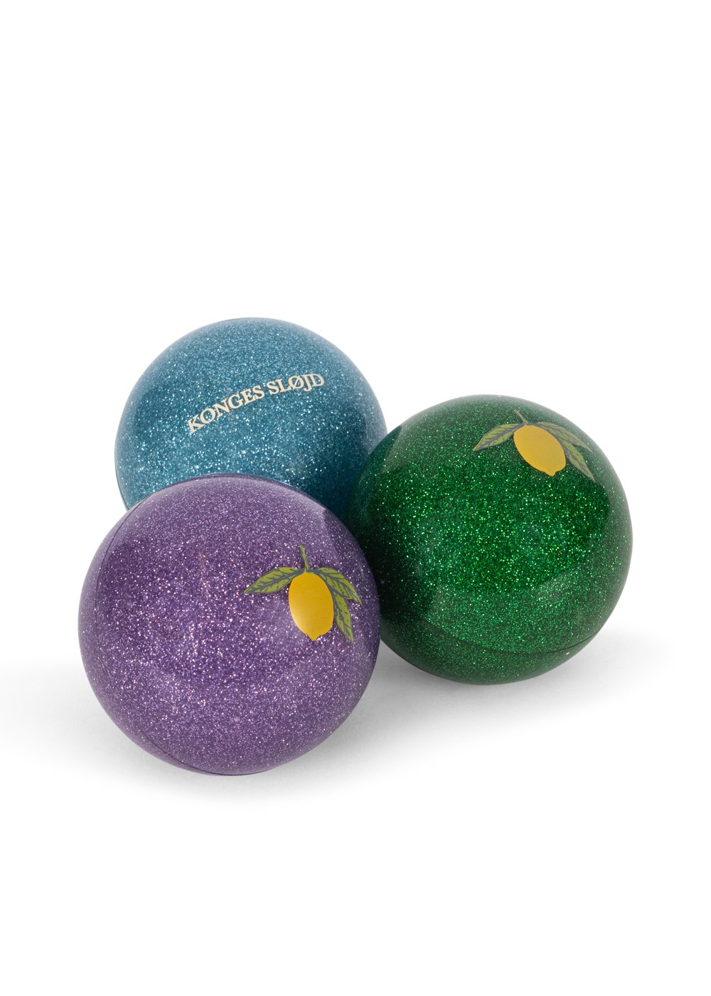 Konges Slojd Glitter Balls Blue - 3 stuks