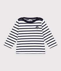 Petit Bateau Baby Trui Mariniere Marshmallow-Smoking