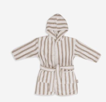 Jollein Badjas Badstof Stripe Olive Green - 3-4 jaar
