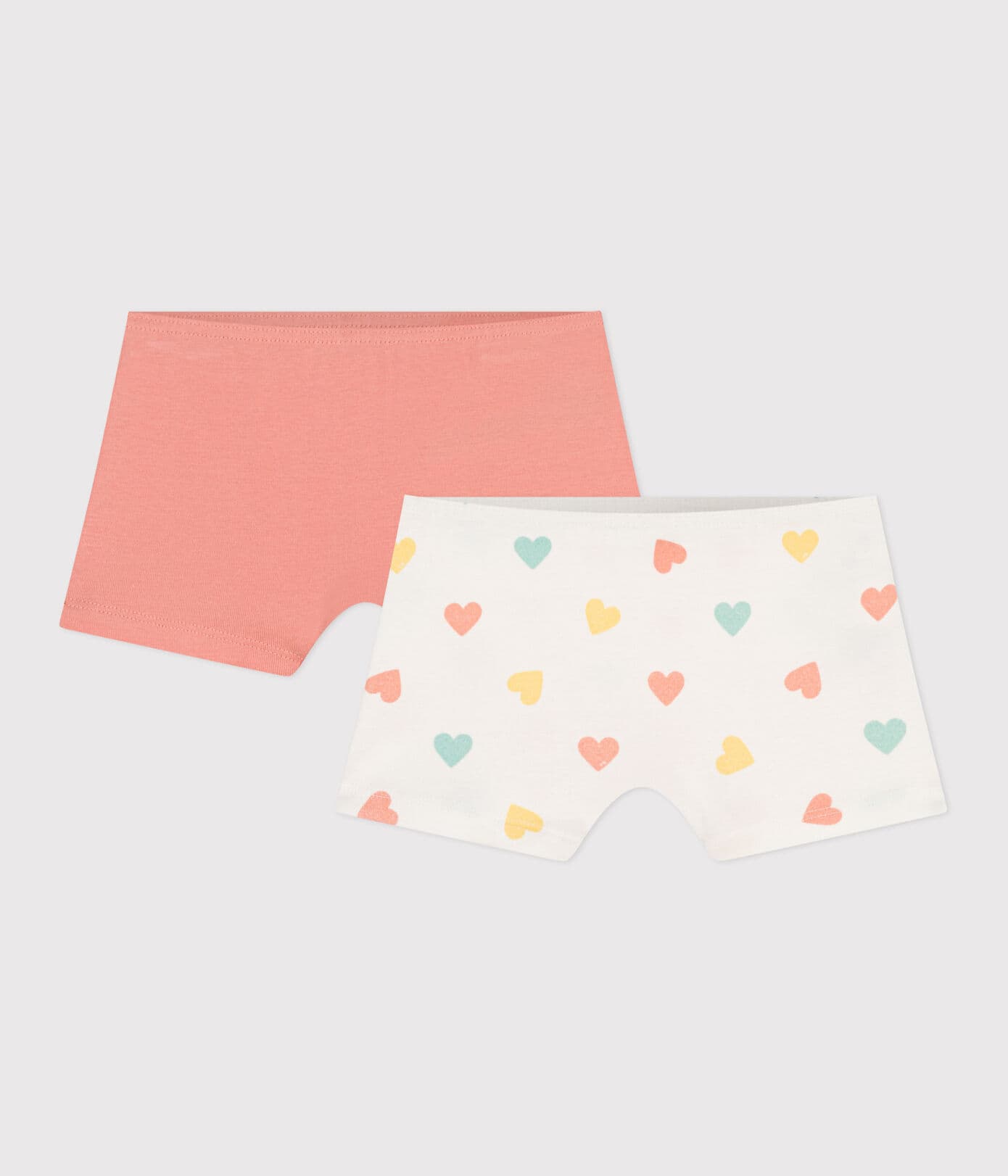 Petit Bateau Slip Hipster Hartjes Wit-Roze - 2 stuks