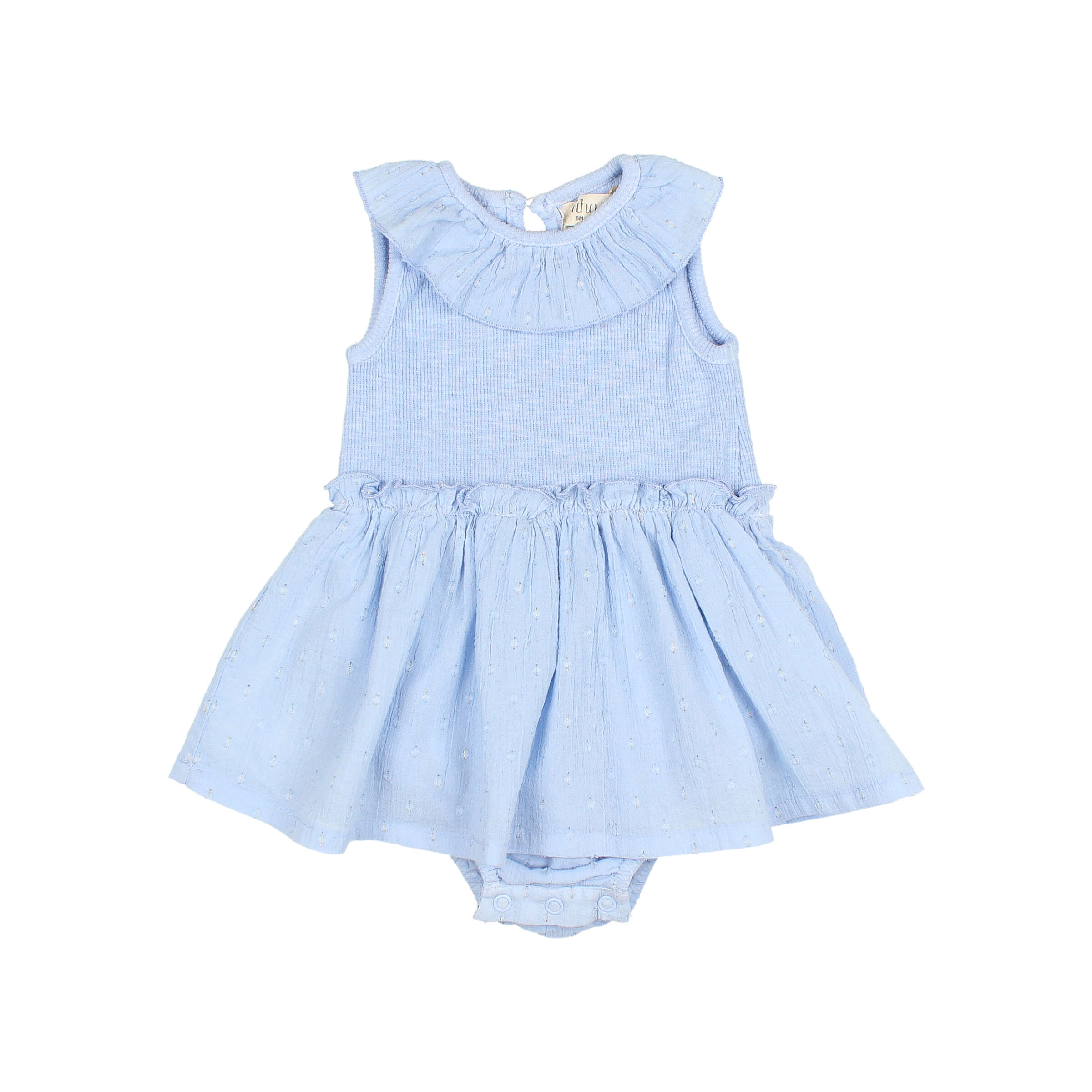 BUHO / baby / lurex plumeti combi dress / placid blue