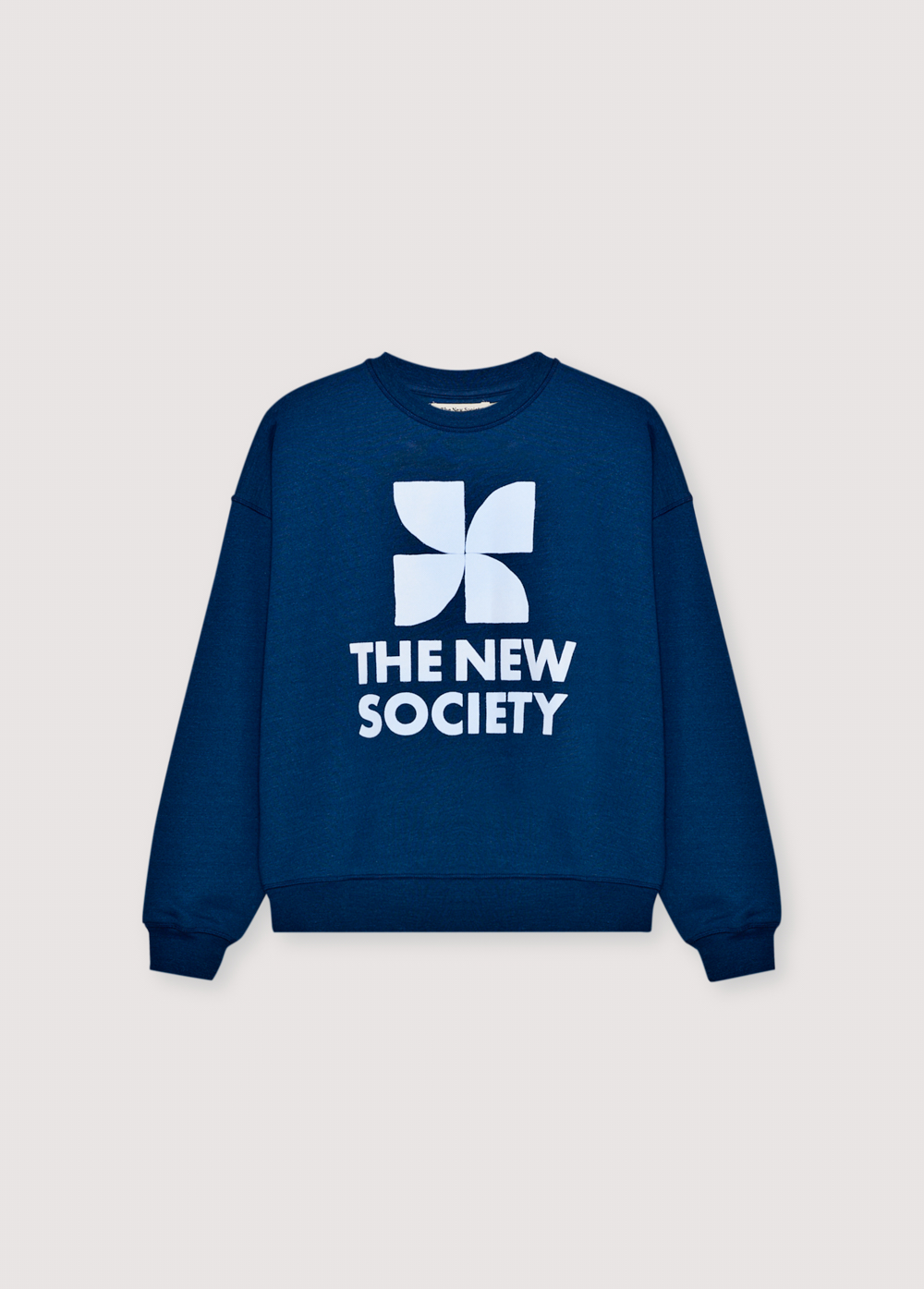 The New Society Sweater Logo Ocean Indigo