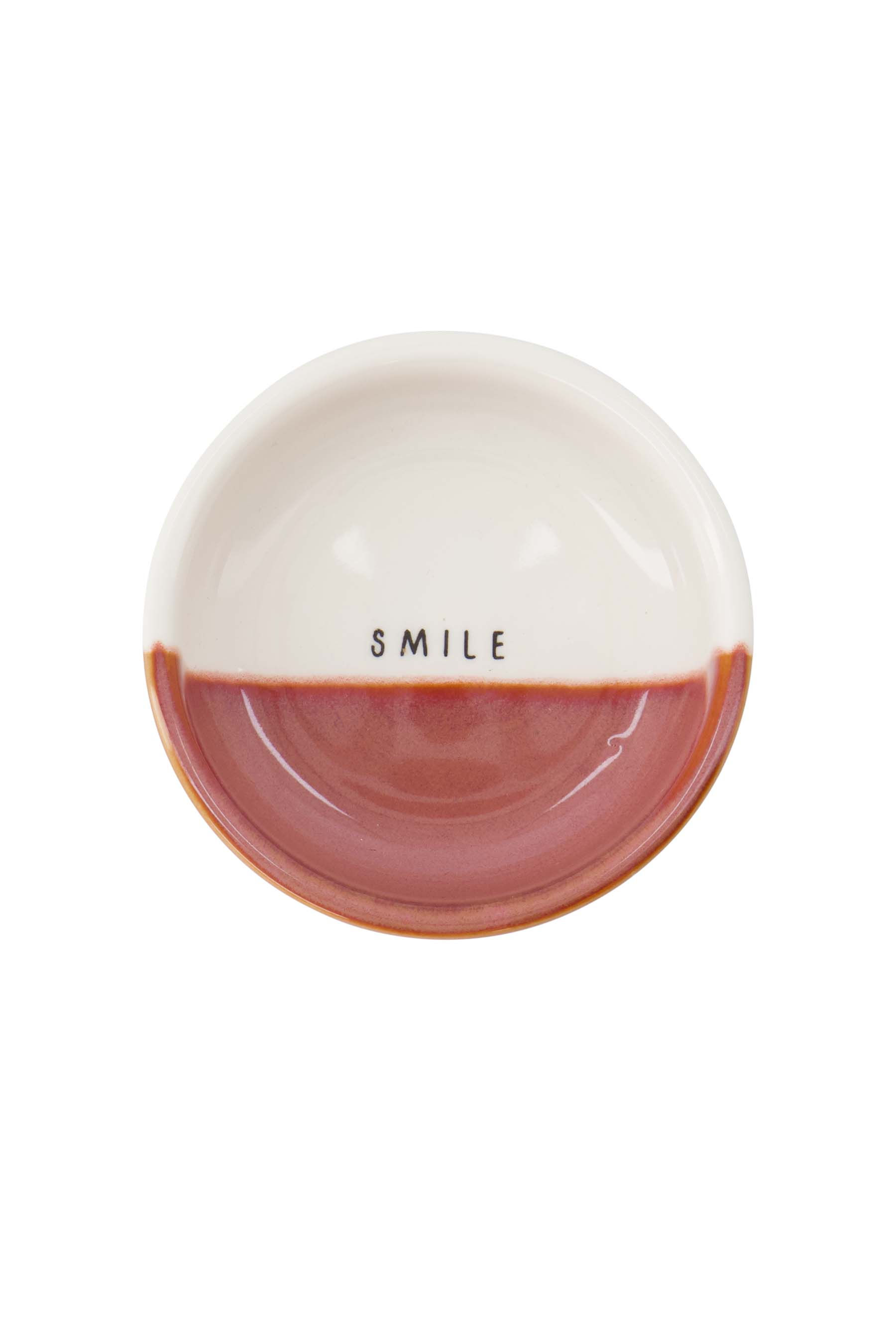 Zusss Dipschaaltje Smile Wit-Burgundy 8x3 cm