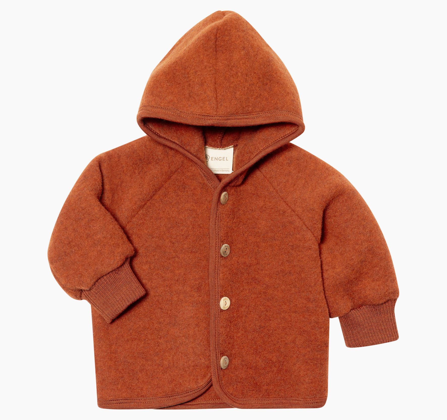 Engel Natur Jas met Kap Magma Melange