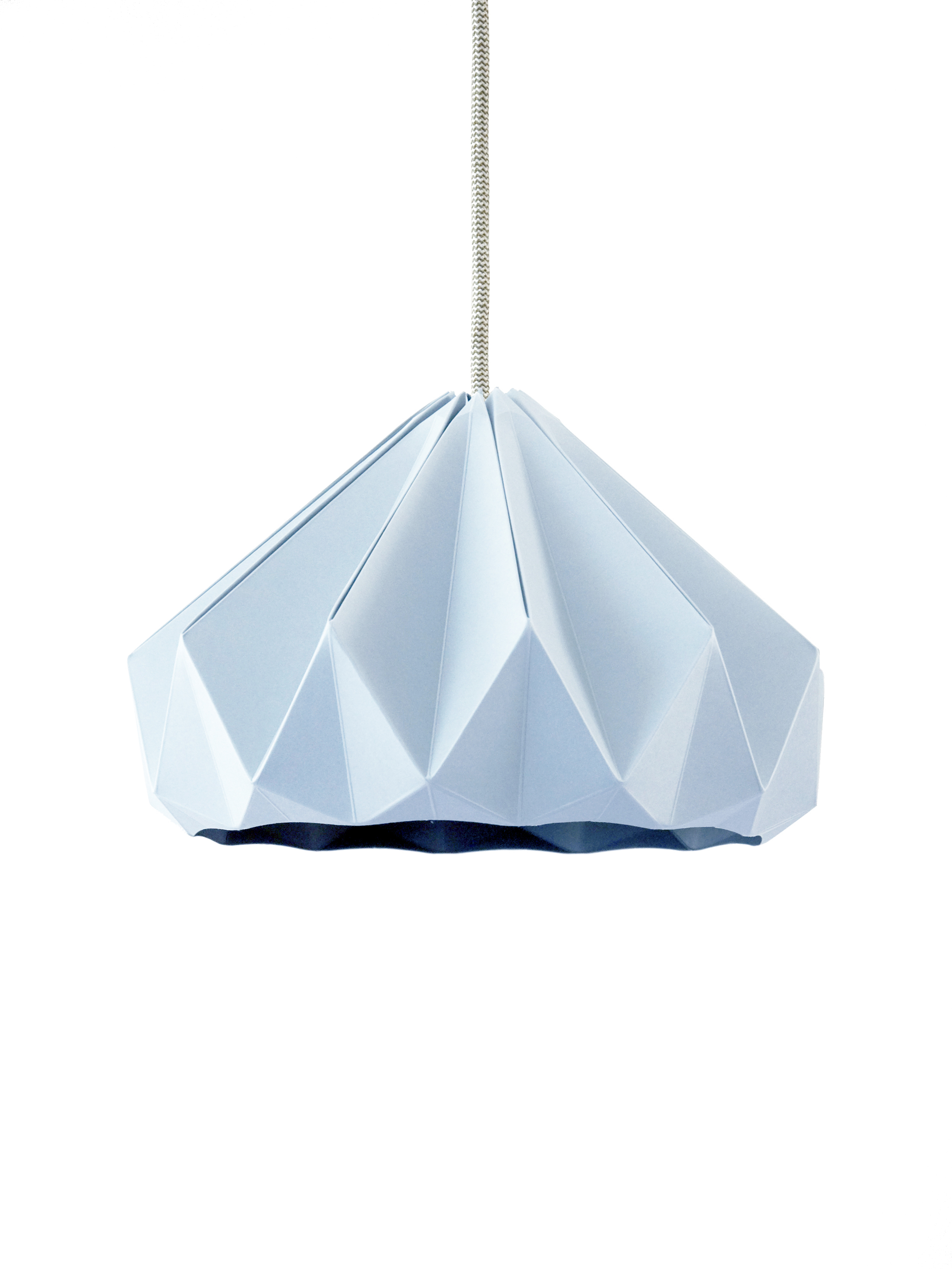 Studio Snowpuppe Hanglamp Origami Papier Gevouwen Chestnut Lichtblauw - Grijs-Wit Snoer