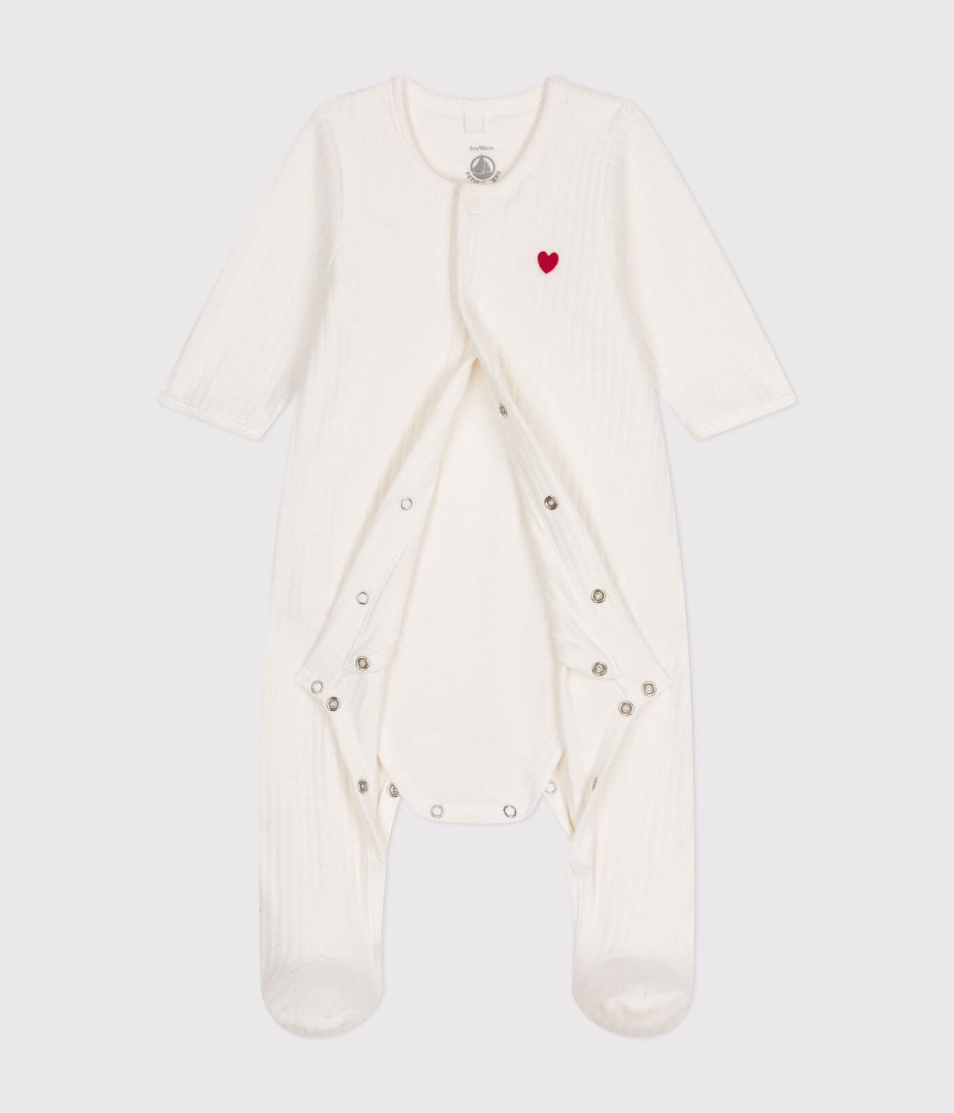 Petit Bateau Bodyjama Baby Nb Unisex White