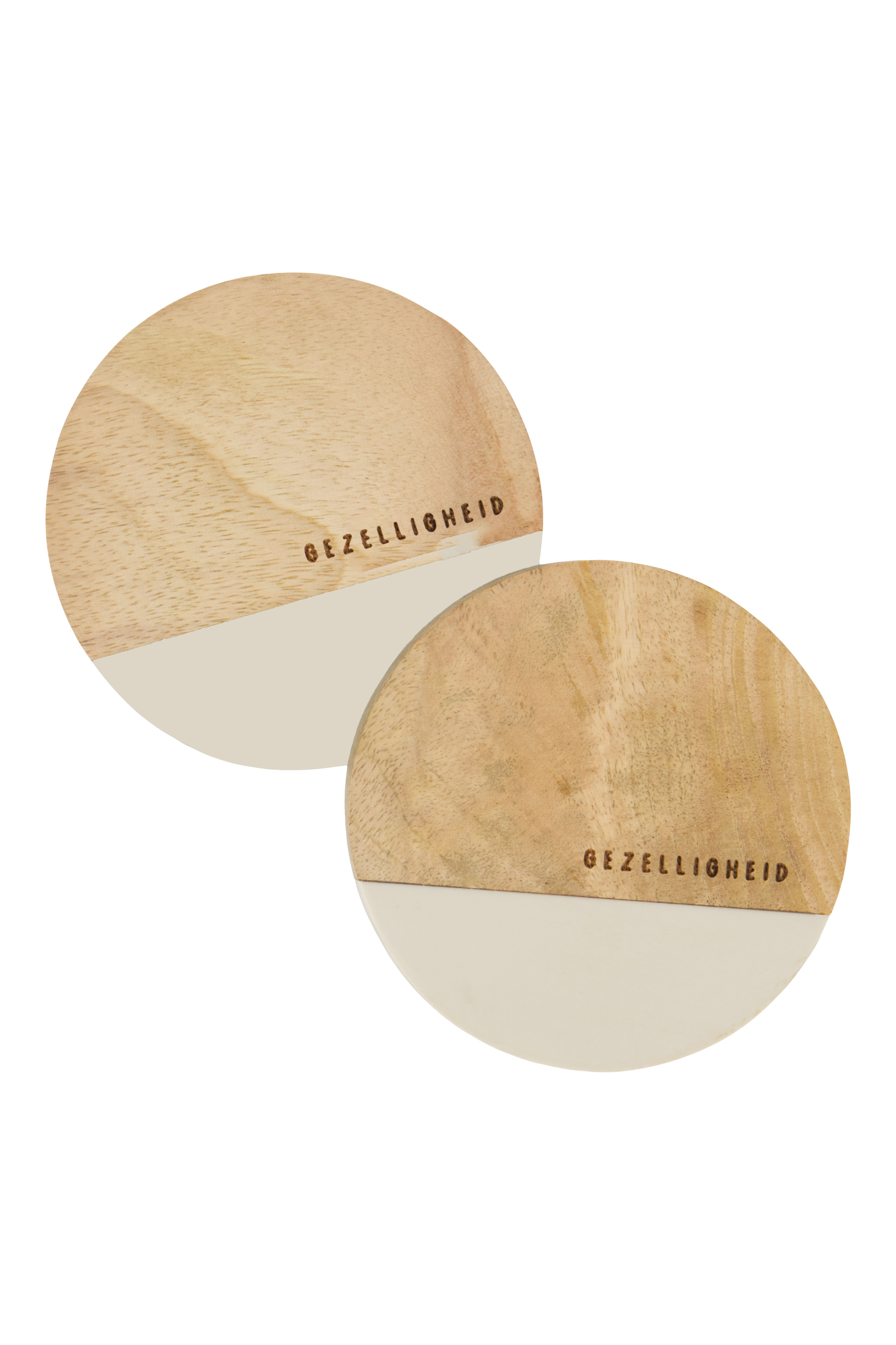 Zusss Onderzetter Gezelligheid Zand-Naturel 10 cm - 2 stuks