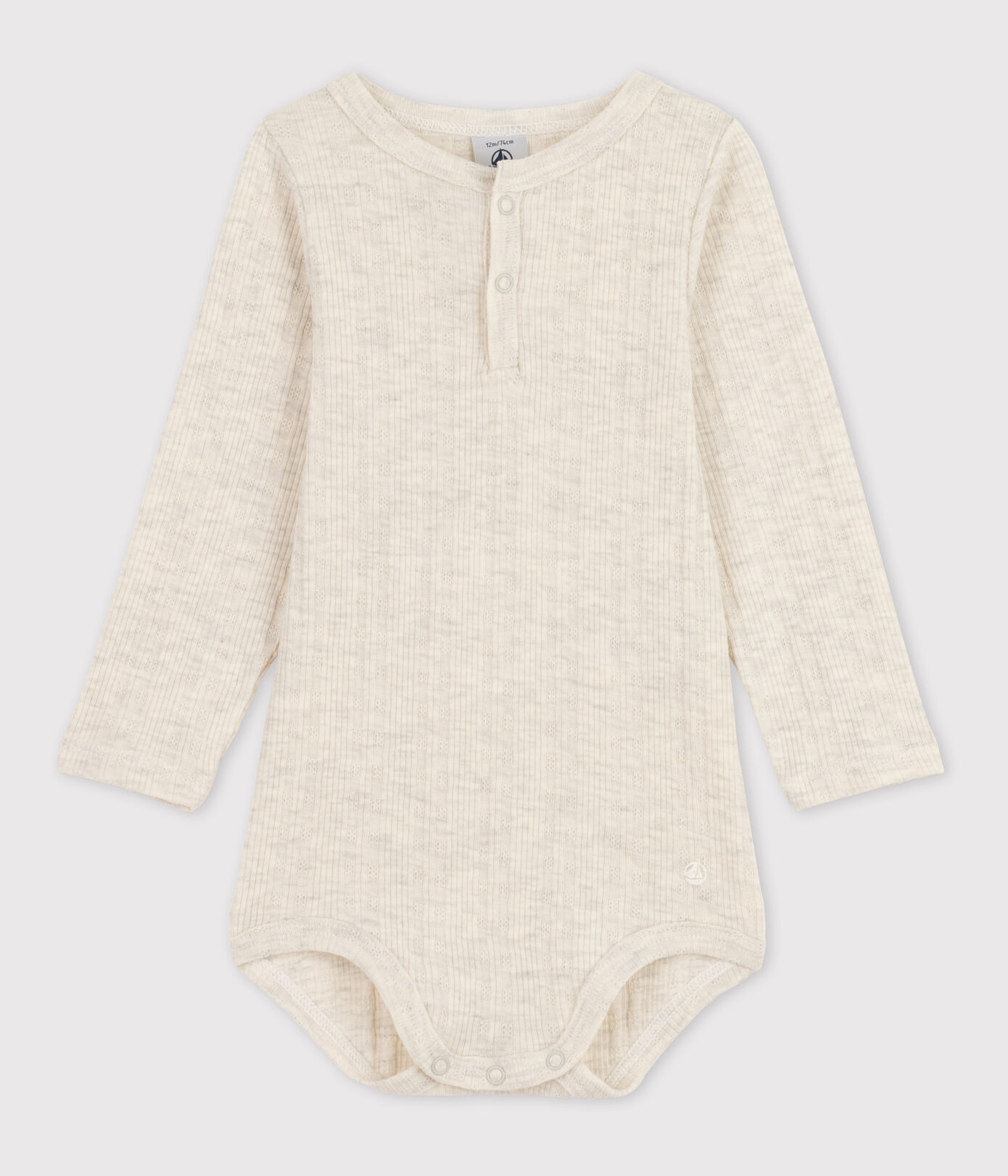 Petit Bateau / Katoenen body met lange mouwen / montelimar chine