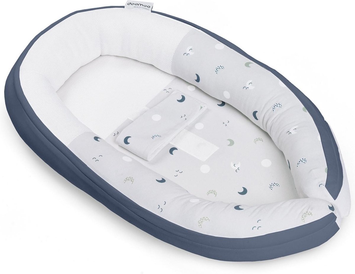 Doomoo Babynest Cocoon Moon Blauw-Grijs