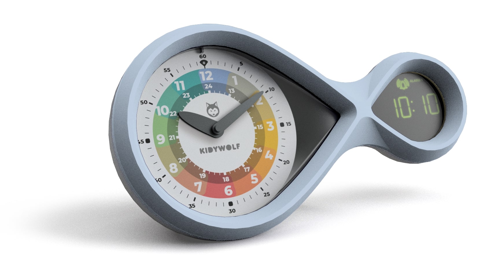 Kidywolf Wekker met Wijzers en Display Blauw - USB C