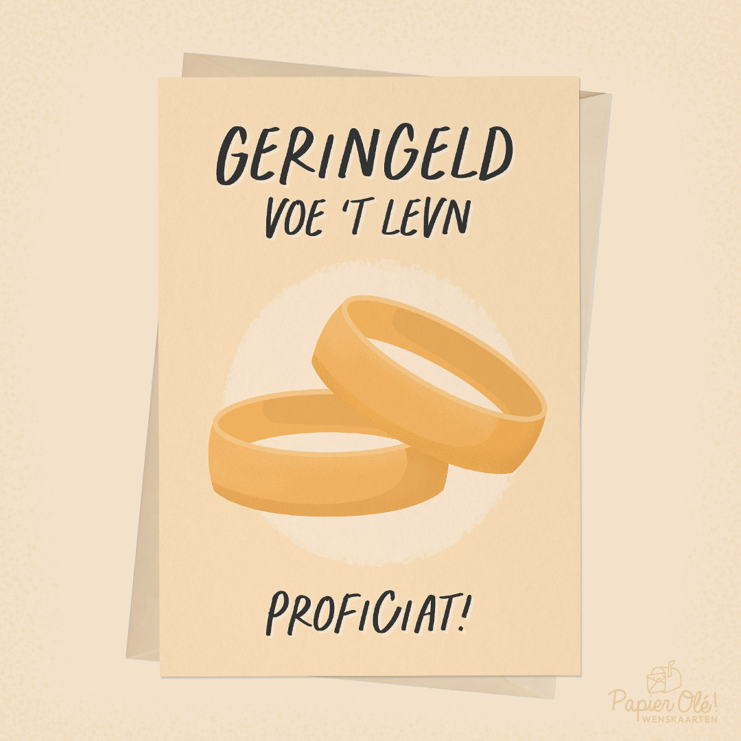 Papier Olé Wenskaart Geringeld Voe 'T levn