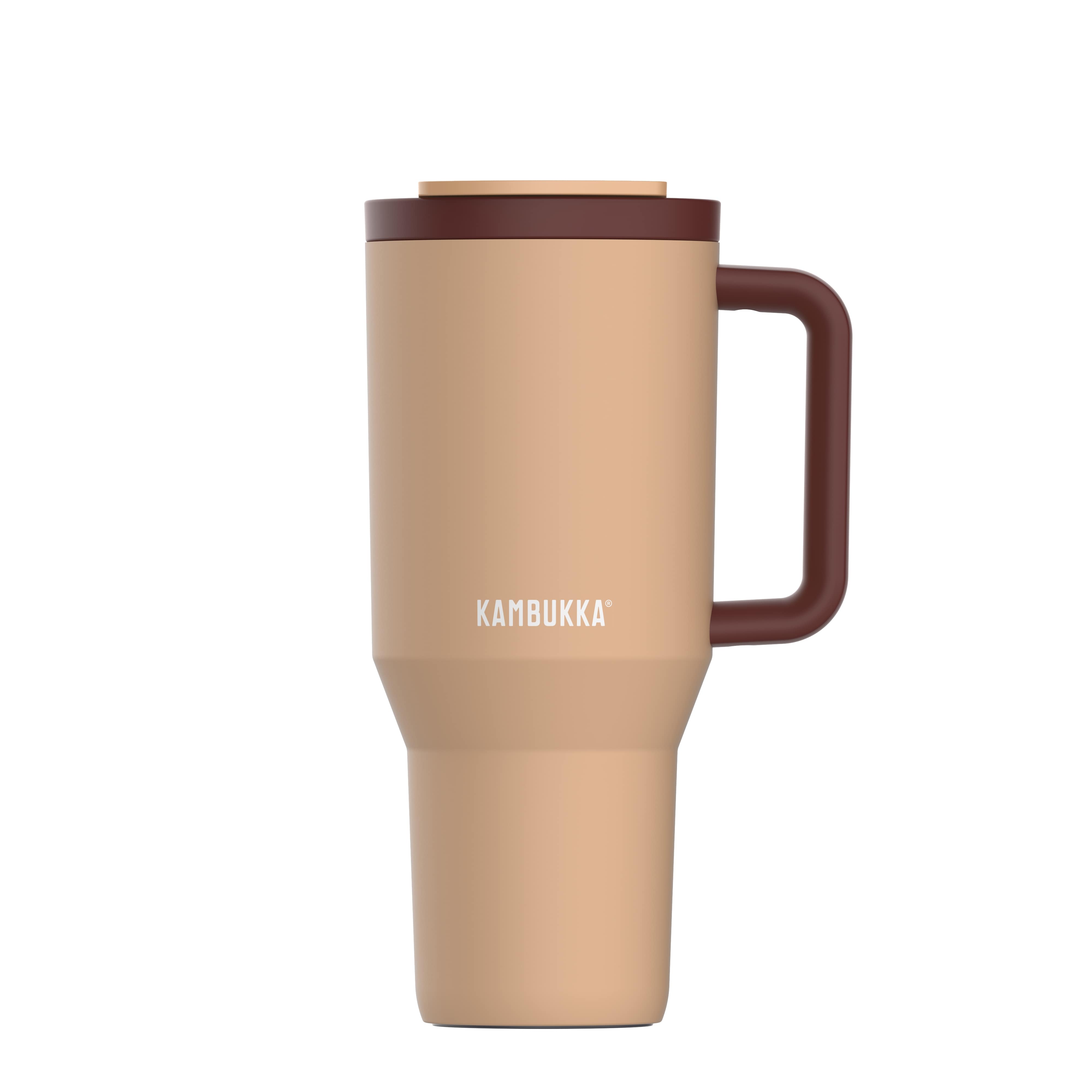 Kambukka Isoleerbeker Rio 950ml Almond Dream - met Rietje in Deksel - Tumbler - Dubbelwandig Vacuum Geisoleerd 18/8 RVS