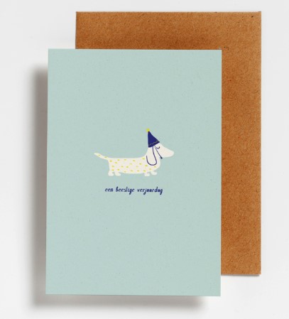 Hello August Wenskaart Een Beestige Verjaardag Hond